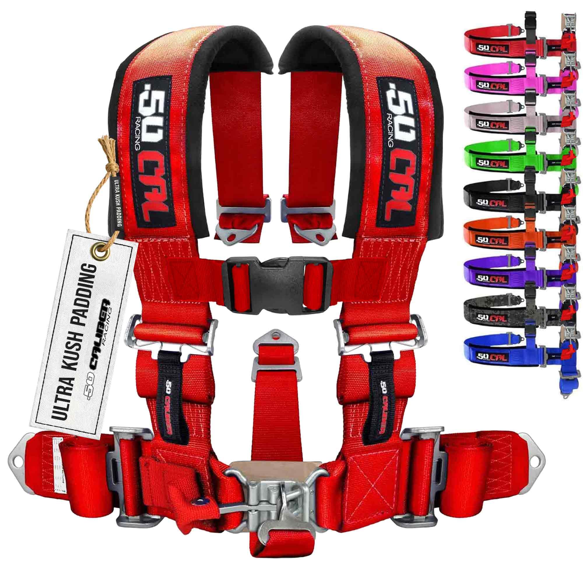 1 pc Red 5 Point Harness for Bucket Seat, Latch Release, 9 Color Options, Racing Harness 5 point, Race Car, UTV, RZR [6009A5]