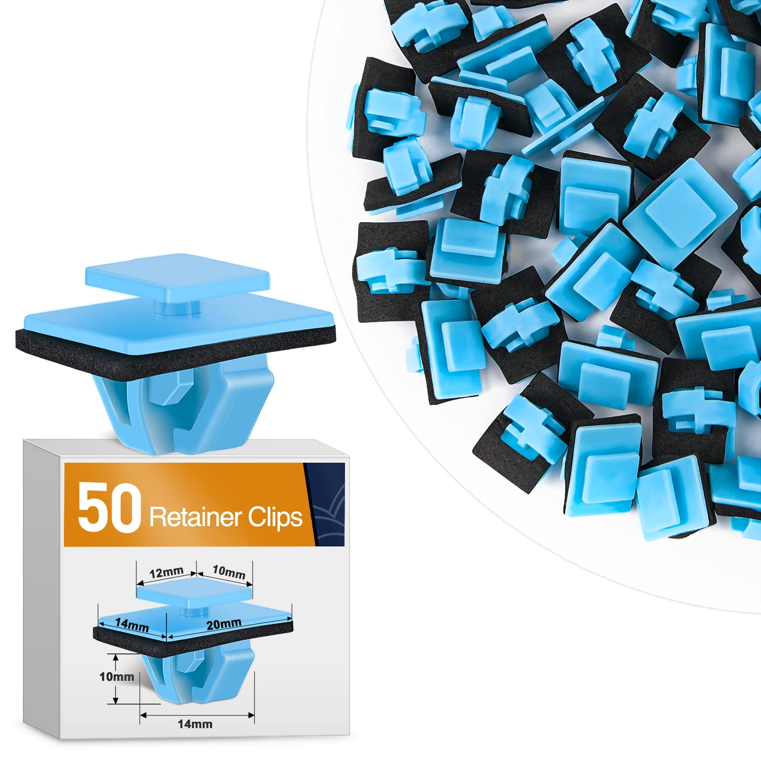 Gooacc 50Pcs Rocker Panel Fender Flare Exterior Moulding Clip With Sealer Automotive Fastener Rivet Clips For Hyundai Kia 87756-