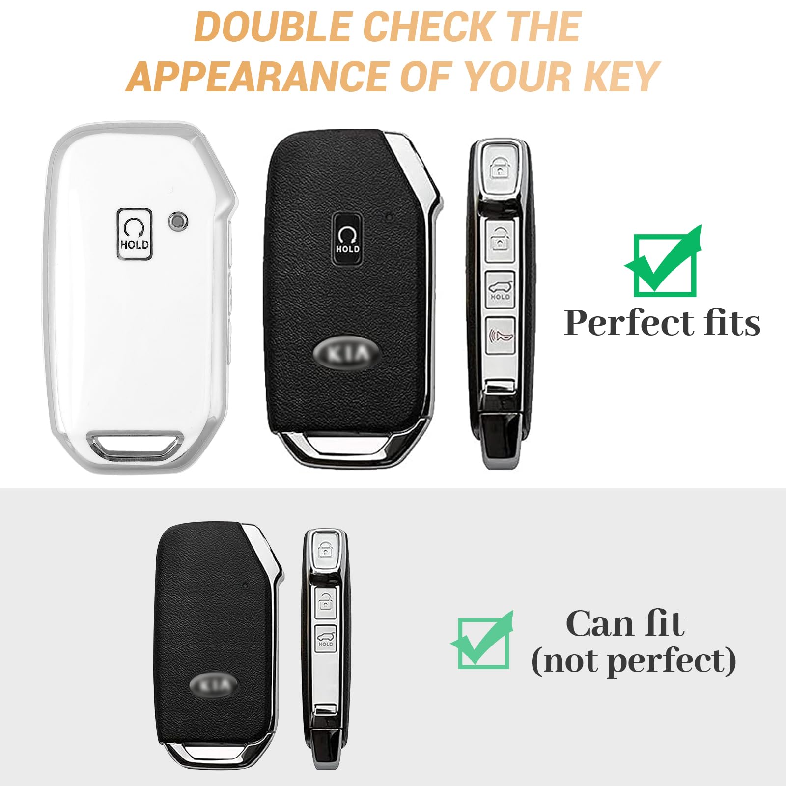 COGEEK Key Fob Cover with Bling Lanyard, Compatible with Ceed Cerato Forte NIRO Seltos Sorento Soul Sportage Telluride K5 Soft T