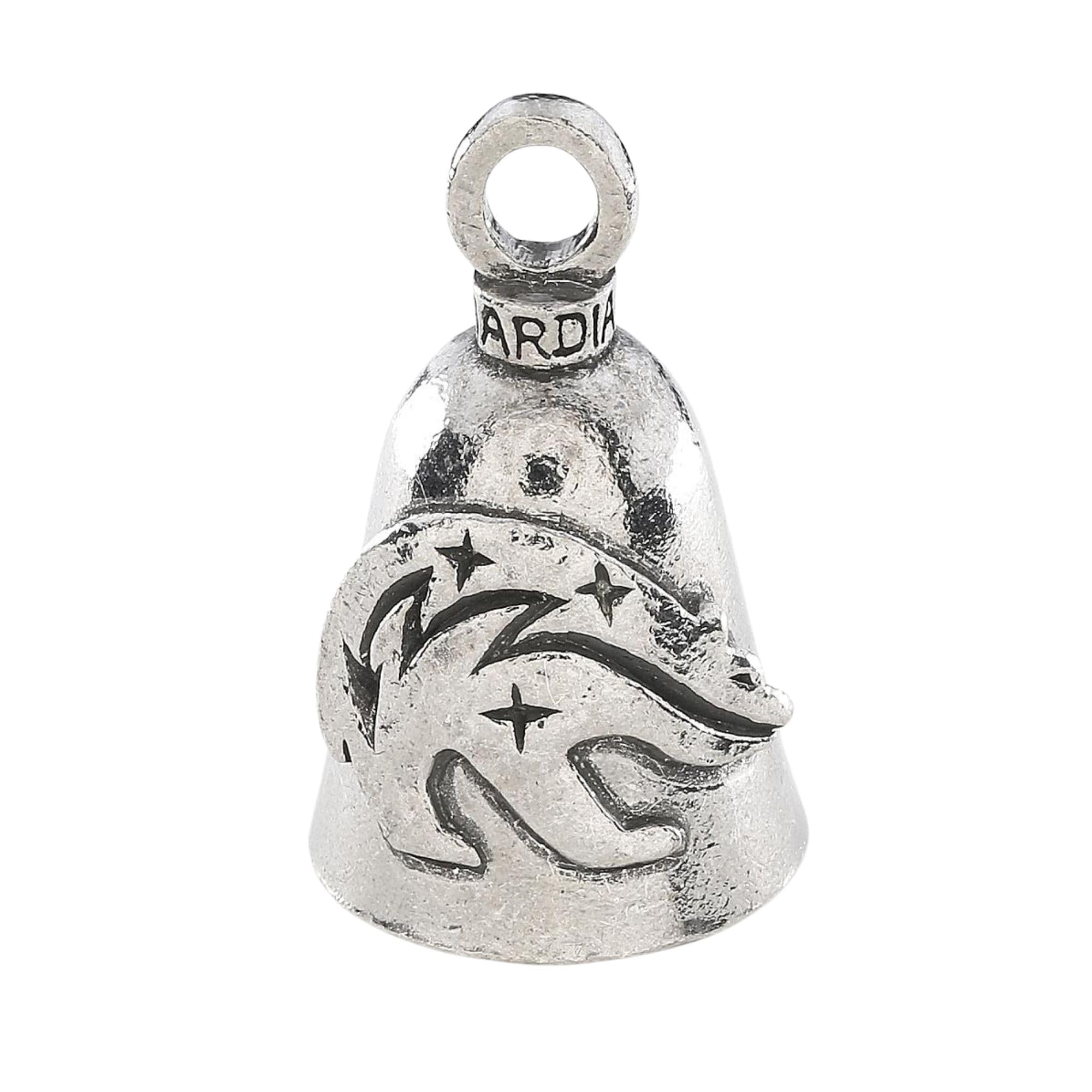 Guardian Bell Fetish Bear Good Luck Bell w/Keyring & Black Velvet Gift Bag | Motorcycle Bell | Lead-Free Pewter | Good Luck Gift