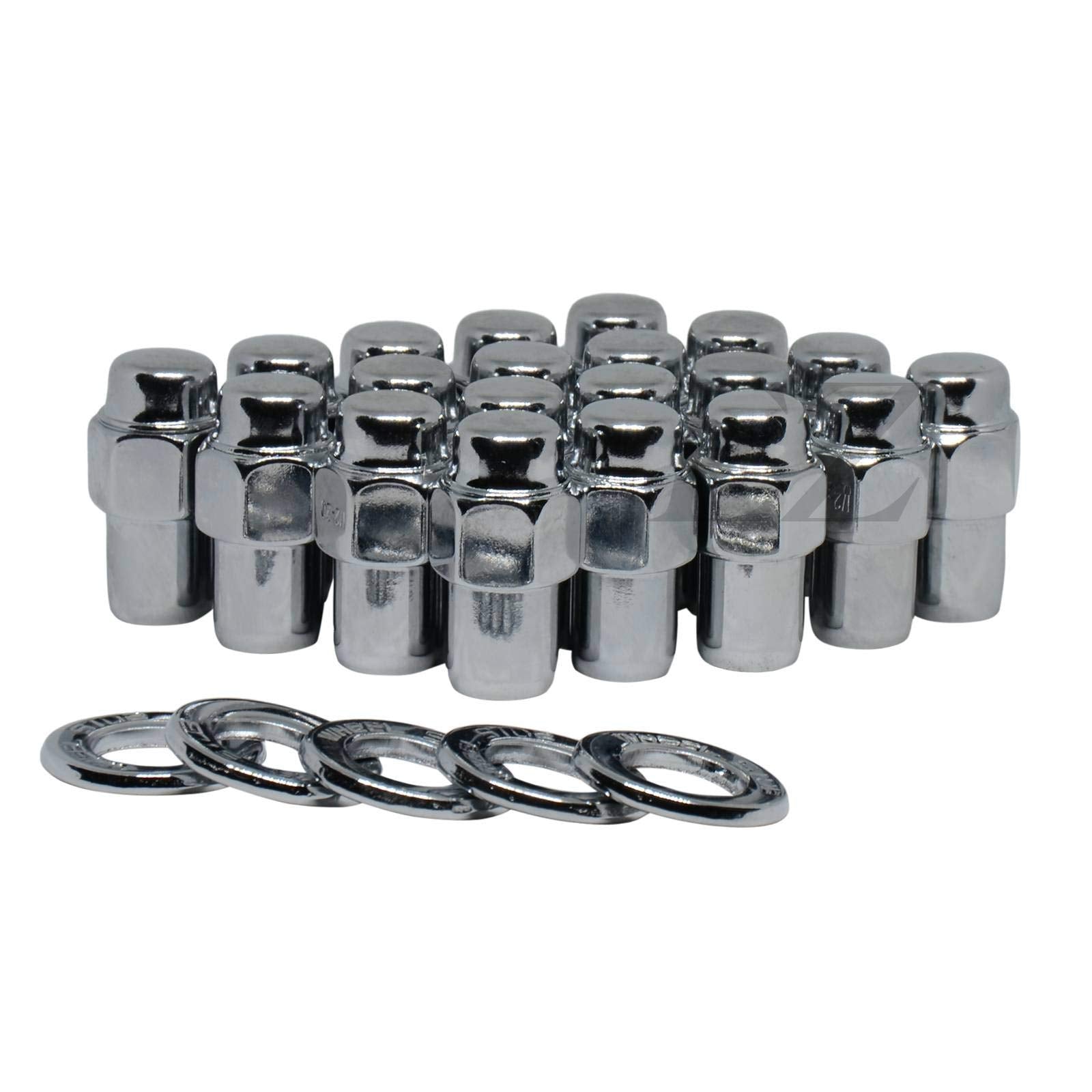 24 Cragar Standard Mag Lug Nuts 7/16-20 with Center Washer 0.76 Shank 0.68 Diameter 1.57 Length