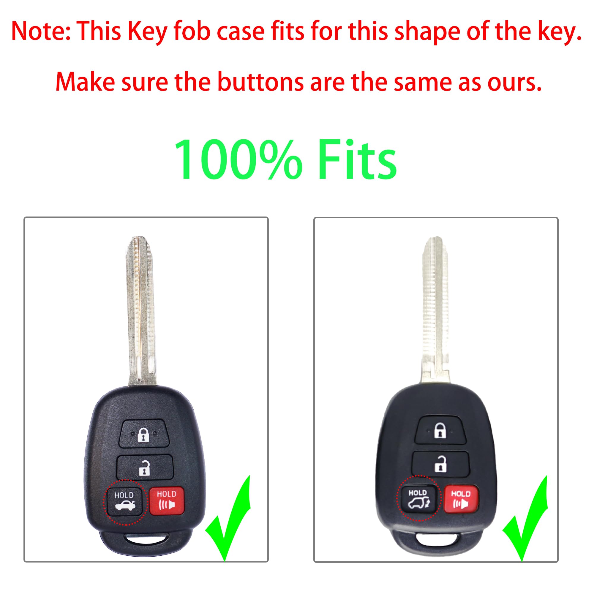 SUPALAND Key Fob Shell Case Replacement Fits for Toyota Camry Corolla RAV4 Highlander Tacoma Yaris Scion 2012 2013 2014 2015 201