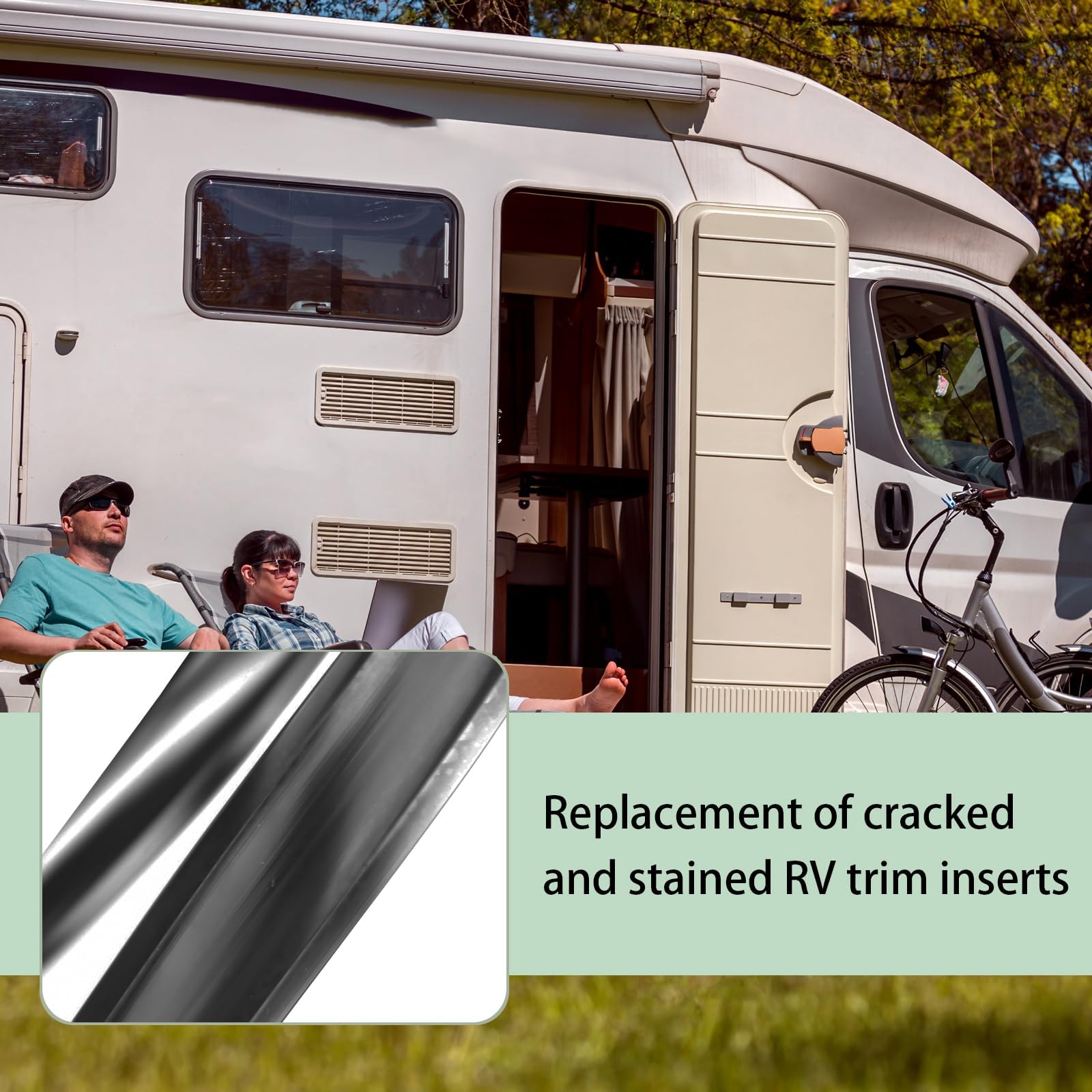 1' Black Vinyl Trim Molding Screw Cover Rv Boat Camper Travel Trailer (100 Ft)