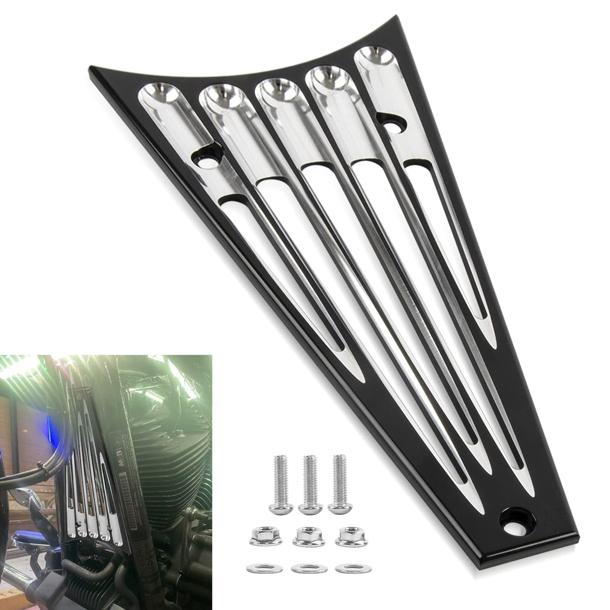 PSLER Motorcycle Edge Cut Frame Grill for Touring Street Glide FLHT FLHX FLHTK FLHR FLTR Road Electra Glide Road King 2014-2017(
