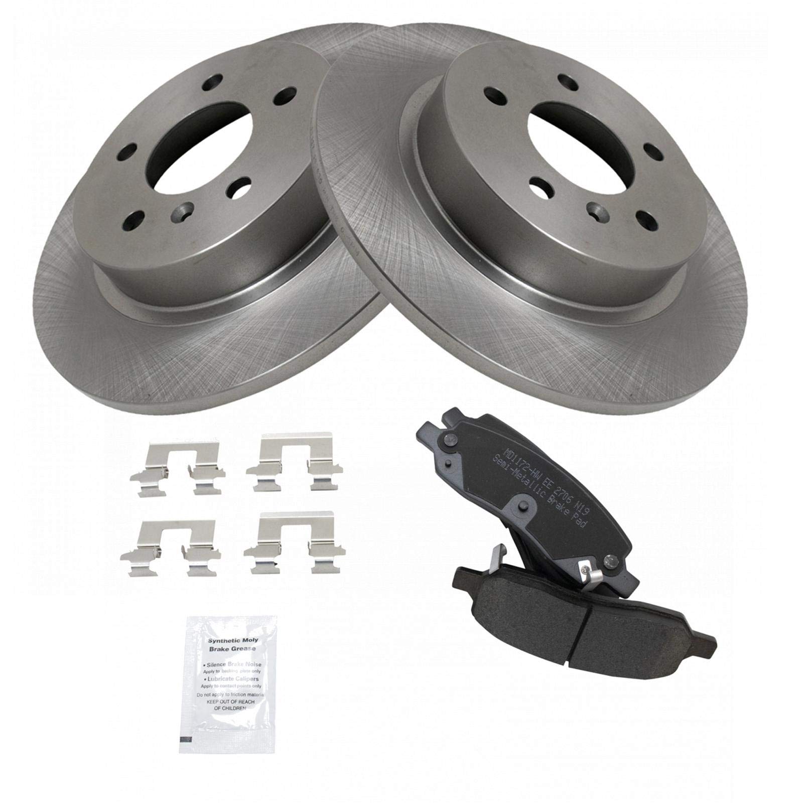 Trq Brake Rotor & Posi Metallic Pad Rear Kit For Buick Lucerne Cadillac Dts