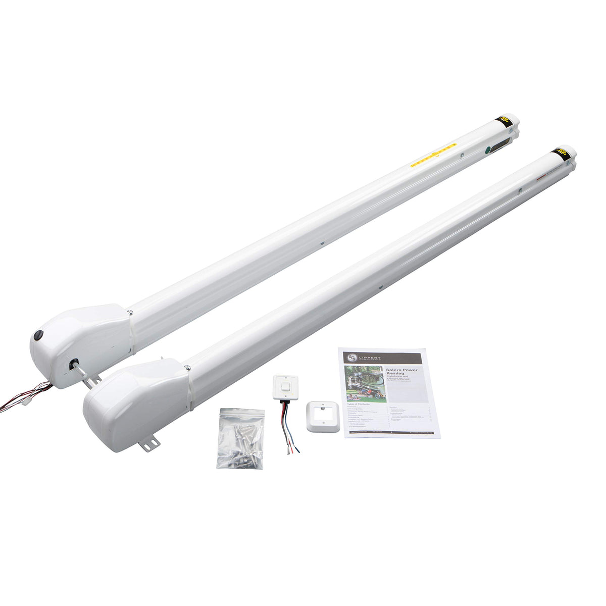 Solera 12V Smart Arm Awning Hardware Kit For 5Th Wheel Rvs And Travel Trailers - Standard - White