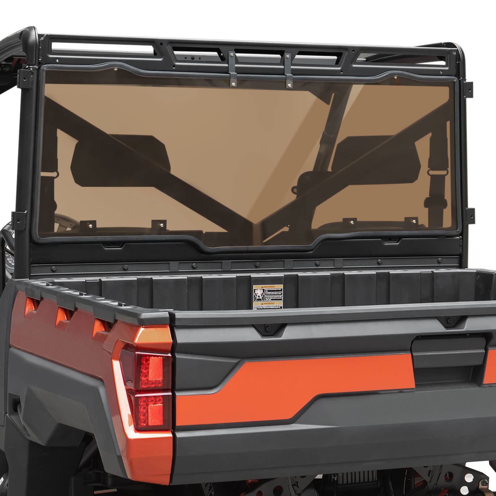 Kemimoto Hard Coated Tinted Rear Window, Pre-Installed Back Windshield Compatible With Polaris Ranger Xp 1000/Crew 2017-2025, Po