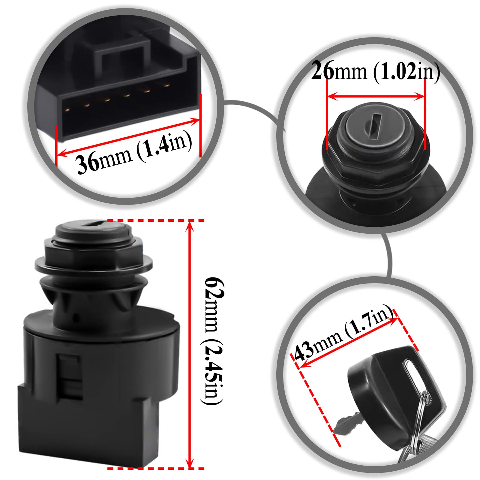 Ignition Key Switch for Polaris Sportsman 570 Touring MD SP EFI ACE Euro 2015-2016