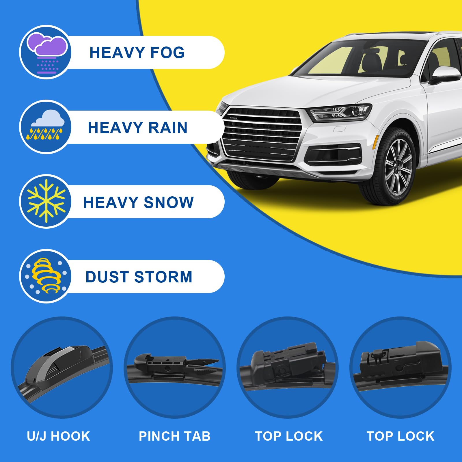 2 Factory Wiper Blades Replacement For 2019-2021 Volkswagen Arteon/2016-2021 Volkswagen Passat/2017-2021 Tesla 3 Original Equipm