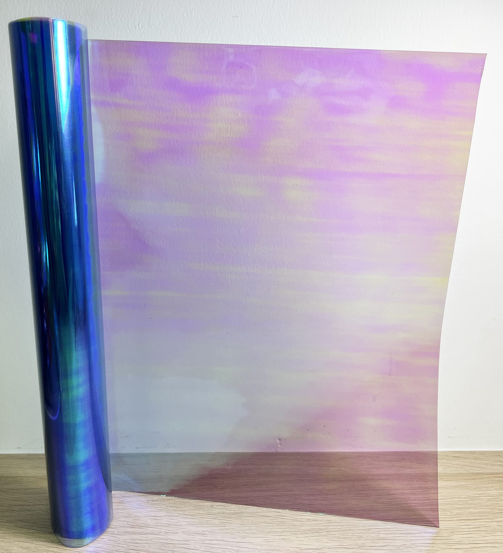 Lzlrun 12 By 48 Inches Self Adhesive Auto Car Tint Chrome Chameleon Headlight Taillight Fog Light Vinyl Smoke Film Sheet Sticker Cover (Chameleon Light Blue)