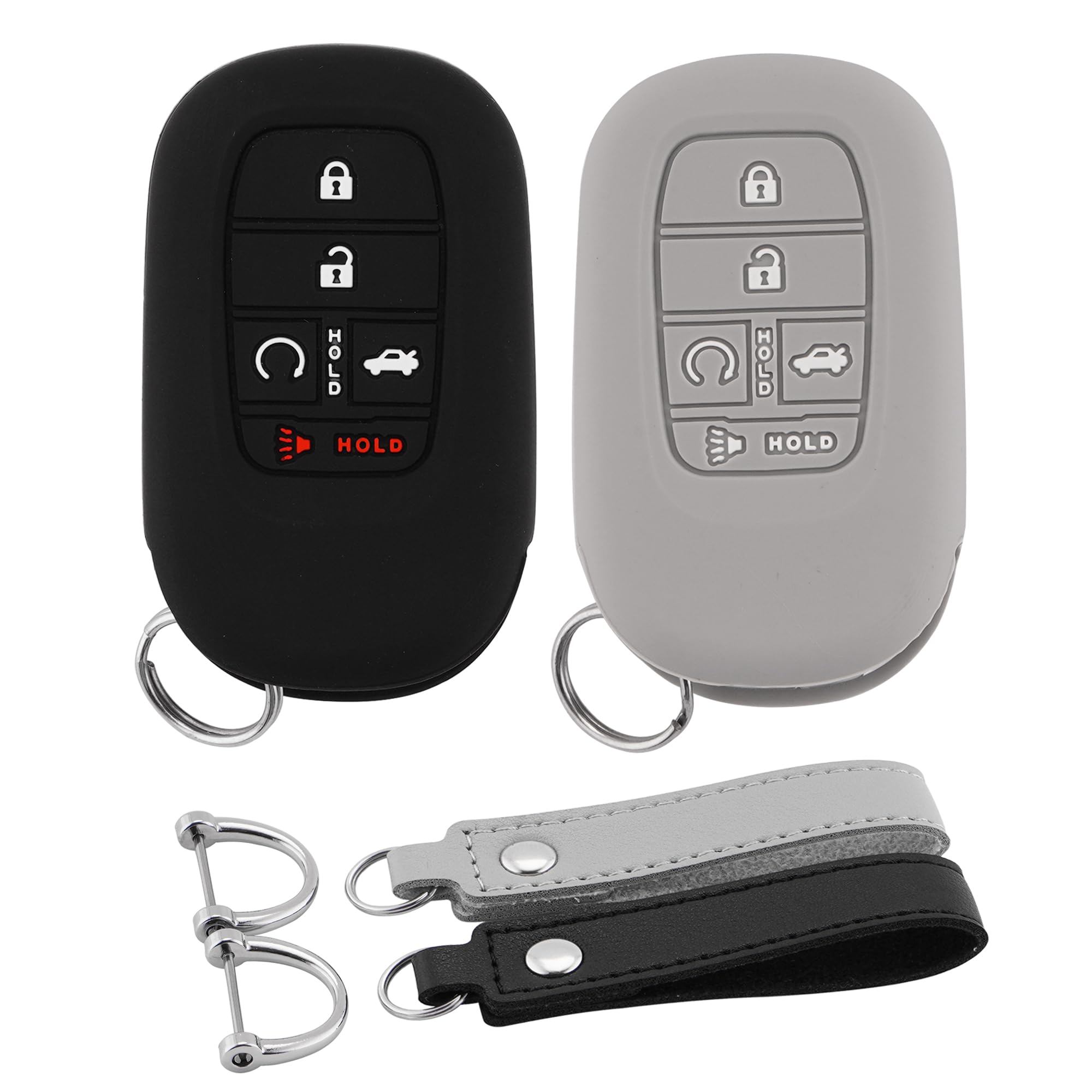 Koaudb Silicone Key Fob Cover Compatible With 2025 2024 2023 2022 Honda 5 Buttons Civic Accord Pilot Cr-V Hr-V Smart Car Rubber