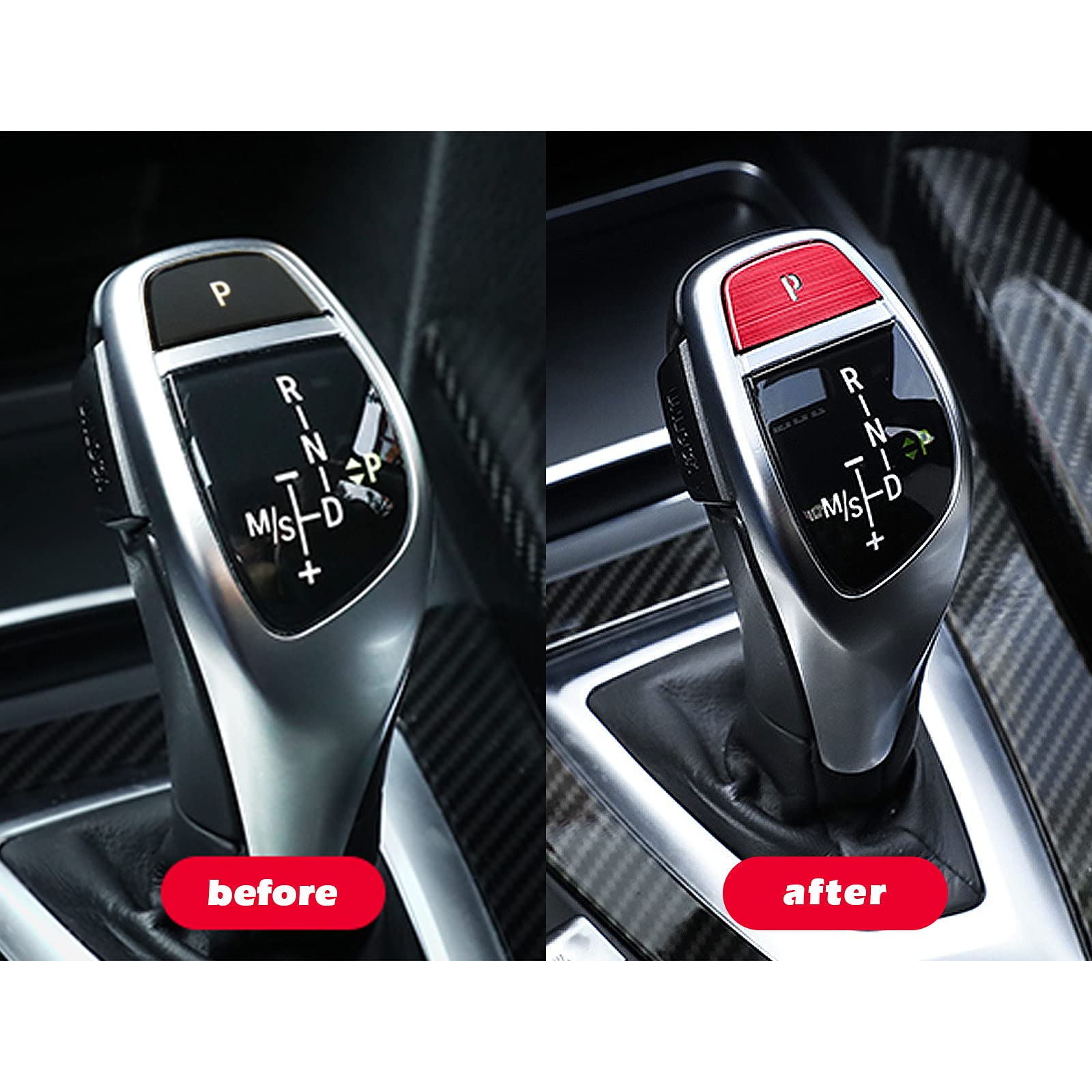 Xotic Tech Gear Shift Knob P Parking Button Cover Trim Compatible With Bmw 1 2 3 4 5 7 X3 X5 X6 Series F20 F21 F22 F23 F30 F31 F