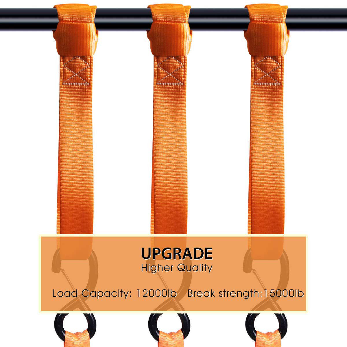 Jchl Soft Loops Tie Down Straps (4Pk) 12,000Lbs Max Strength 18''X1.7'' Heavy Duty Motorcycle Tie Downs For Use With Ratchet Str