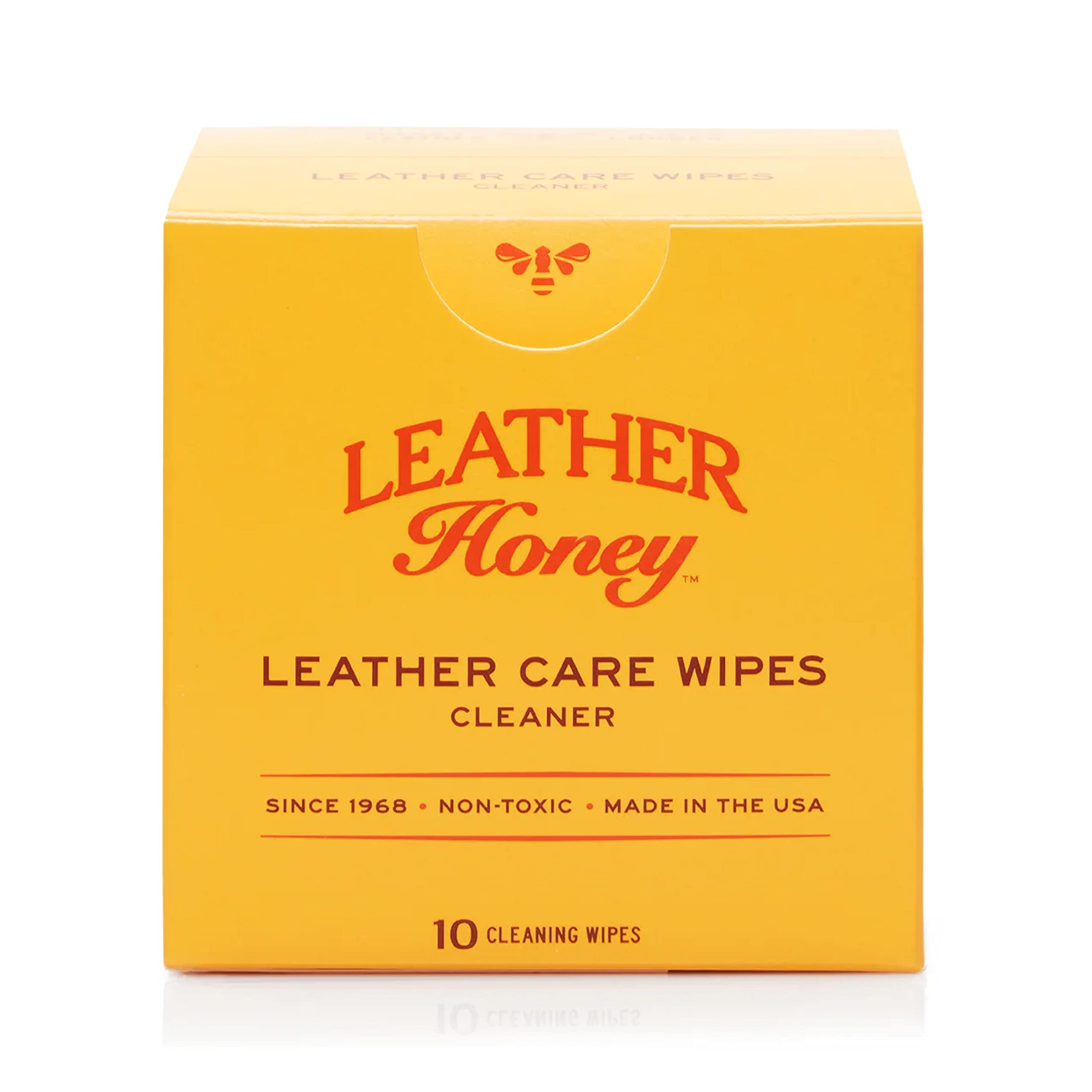 Leather Honey Leather Cleaner Wipes: Clean Leather On-The-Go. Cleaning Wipes For Leather, Faux & Vinyl - Couches, Car Seats, Pur