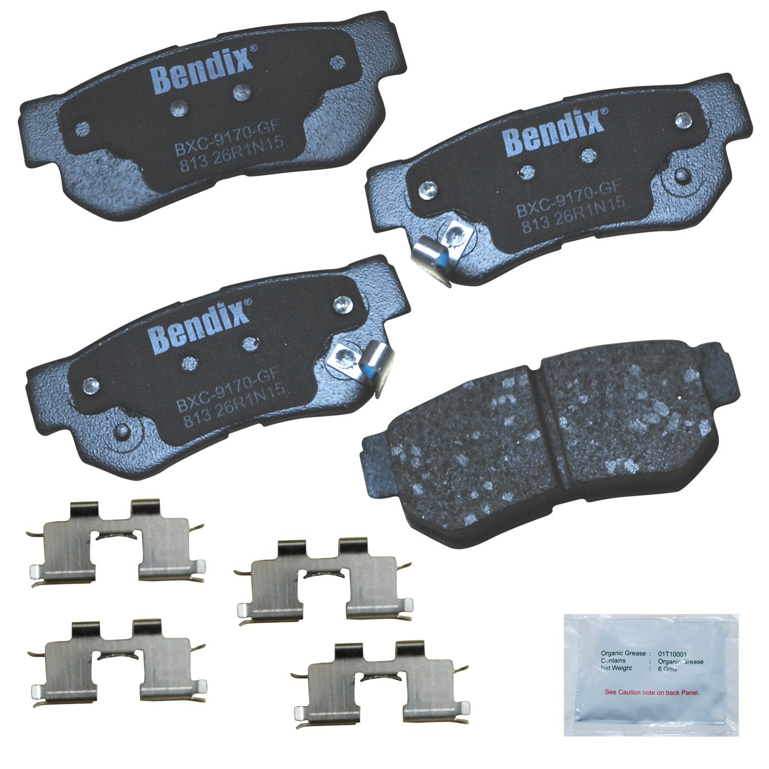 Bendix Priority1 Cfc813 Ceramic Rear Brake Pads For Select Models Hyundai Azera, Elantra, Santa Fe, Sonata, Tucson, Xg300, Xg350