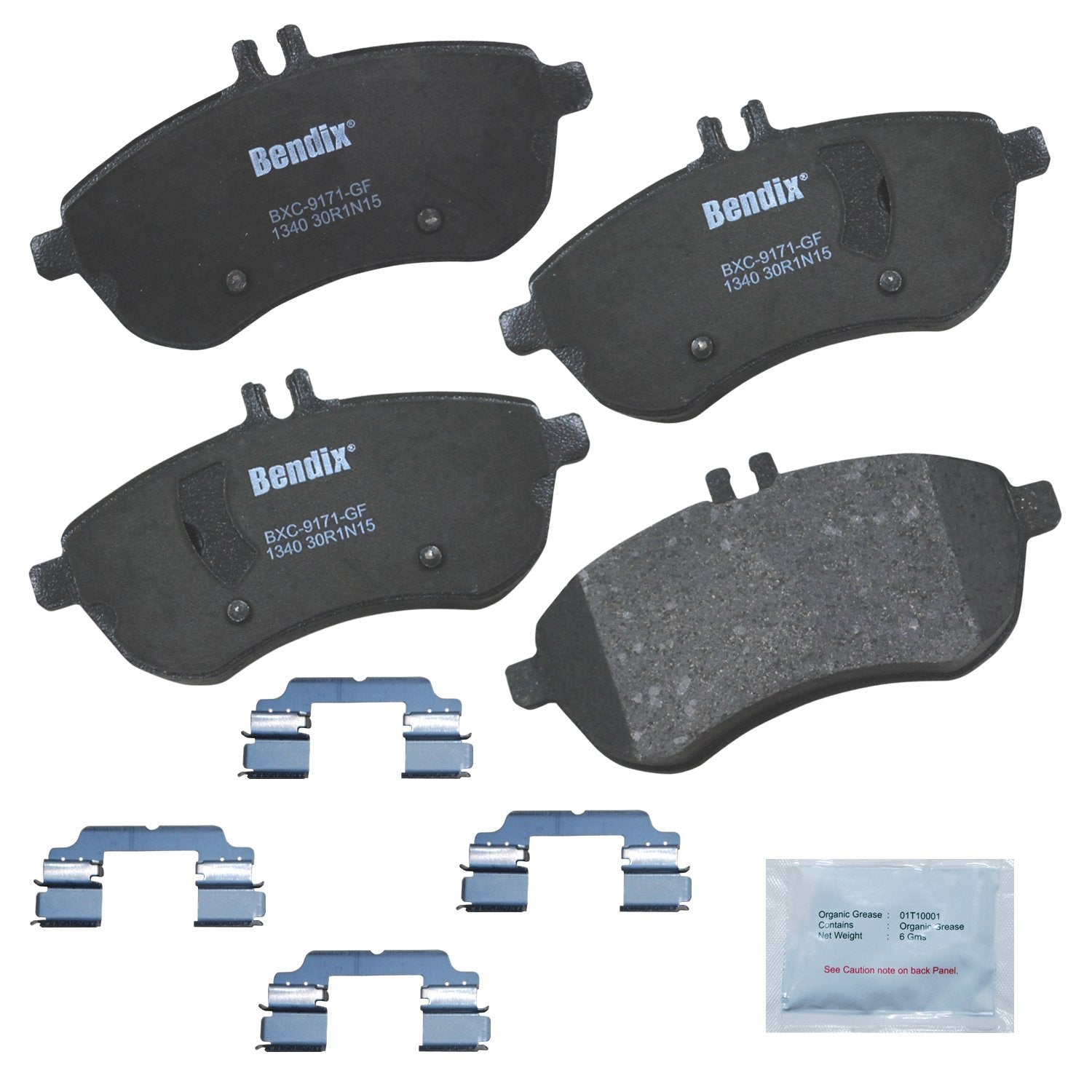 Bendix Priority1 Cfc1340 Ceramic Front Brake Pads For Select Models Mercedes-Benz C180, C200, C230, C250, C280, C300, E200, Slc1