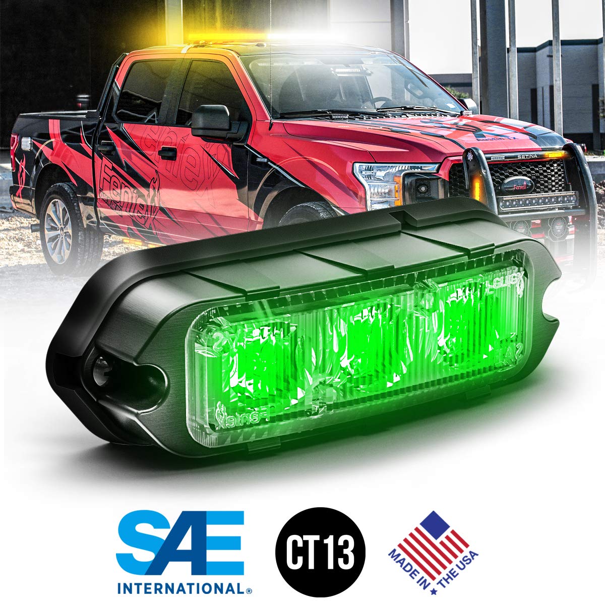 Feniex Industries - T3 Perimeter Mount Led (Green)