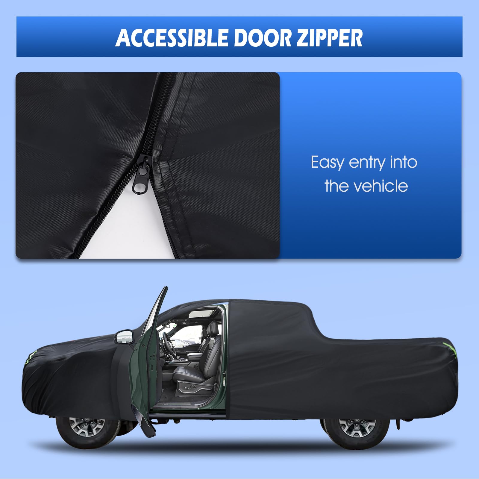 Truck Cover Waterproof All Weather, 6 Layers Pickup Cover Fit For Ford Ranger, Toyota Tacoma, Colorado, Nissan Frontier, See Siz