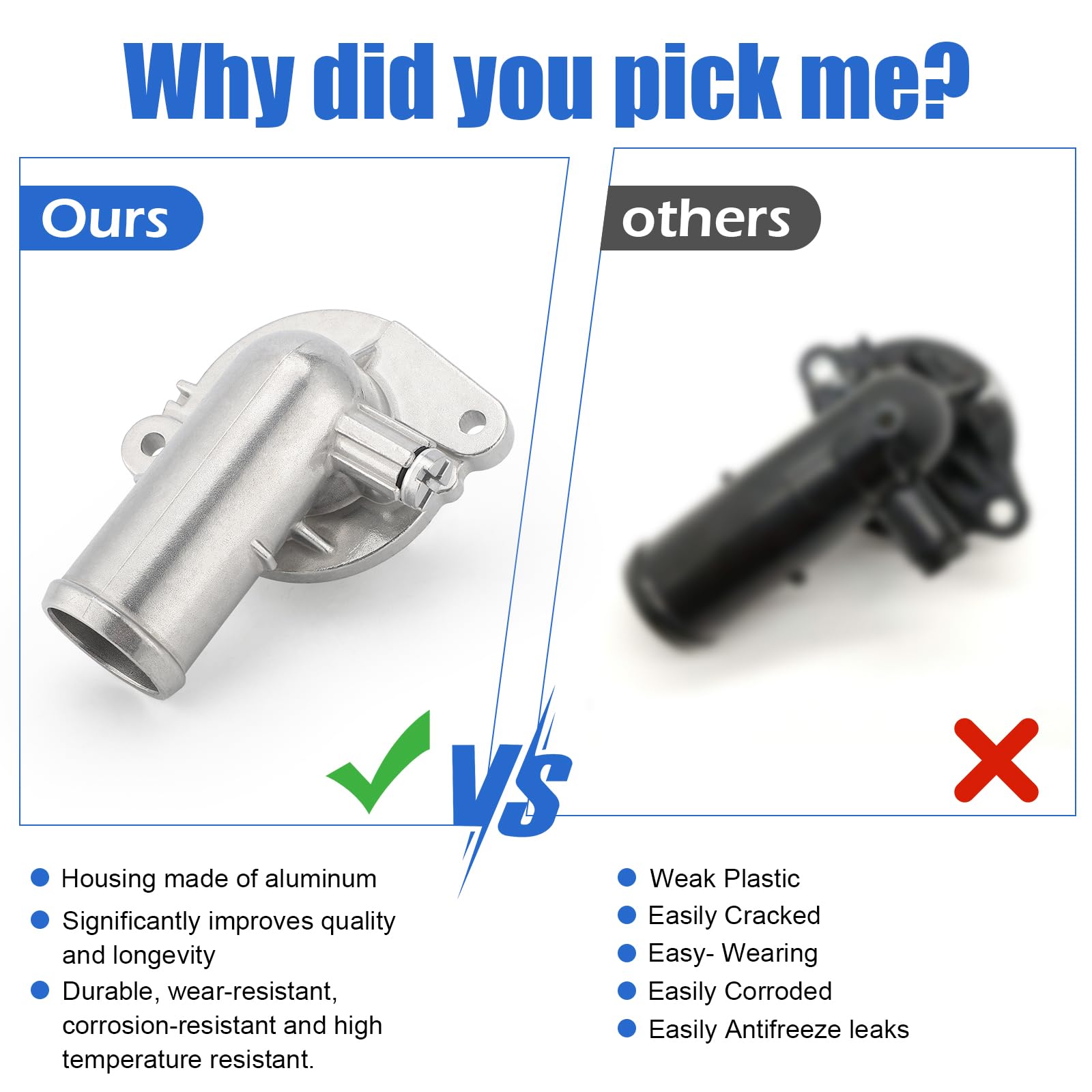 Upgrade Aluminium Thermostat Housing Assembly for Chrysler 200 Town & Country,Ram C/V ProMaster 1500 2500 3500,Dodge Avenger Jou