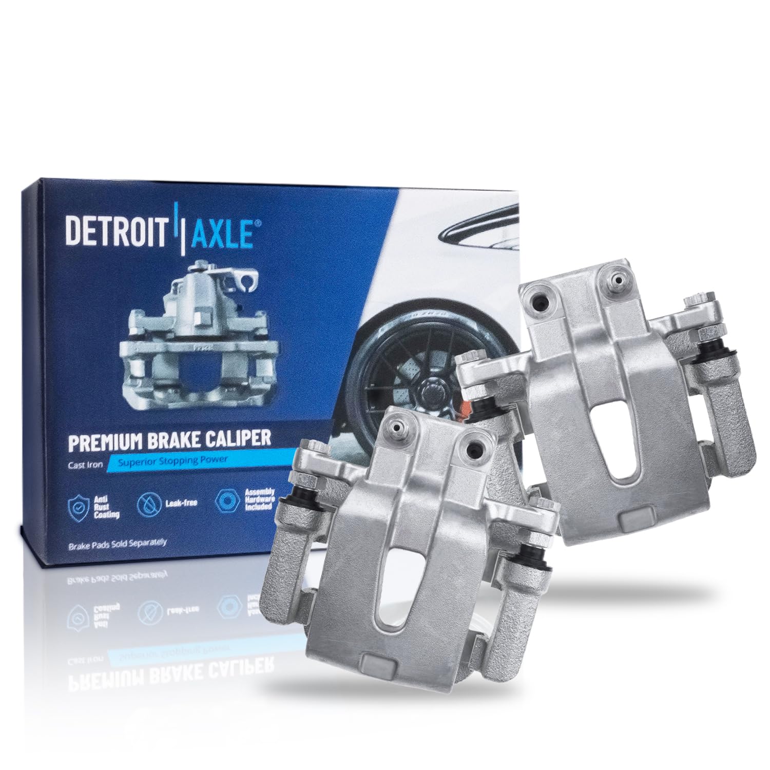Detroit Axle - 2pc Rear Brake Calipers for Chrysler 300 Dodge Charger Challenger Magnum Brake Calipers with Brackets Replacement