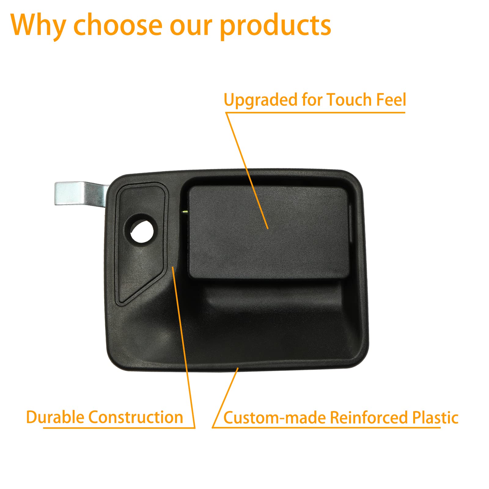 Exterior Door Handle Set, Compatible With 1999-2016 Ford F250 F350 F450 F550 Super Duty | 2000-2005 Ford Excursion & More, Outsi