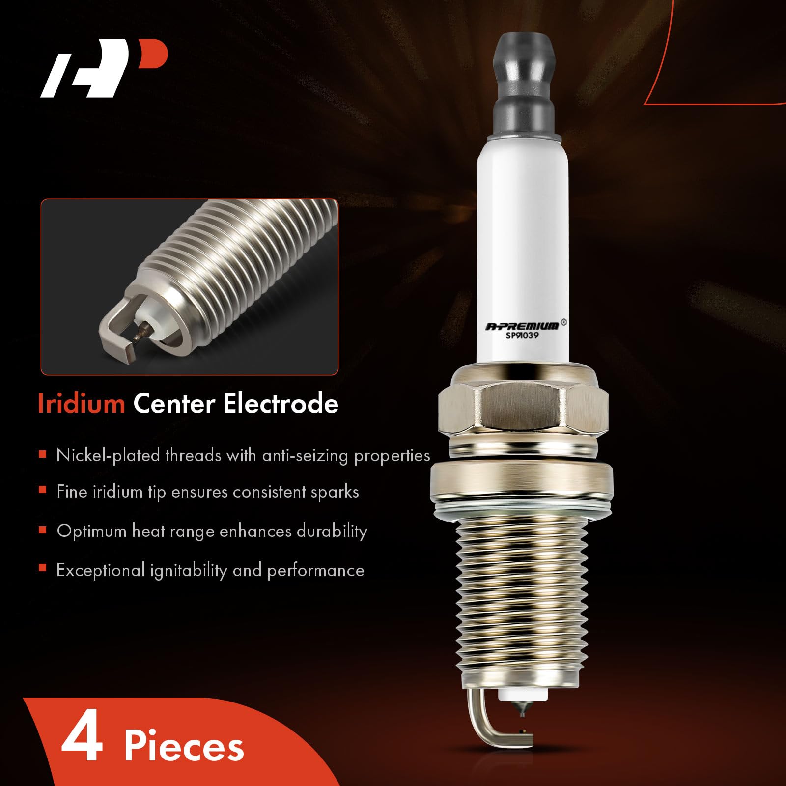 A-Premium 4Pcs Iridium Platinum Spark Plugs Compatible With Buick Encore 2013-2021 & Chevrolet Cruze 2011-2016, Sonic 2012-2020, Trax 2013-2021 - L4 1.4L