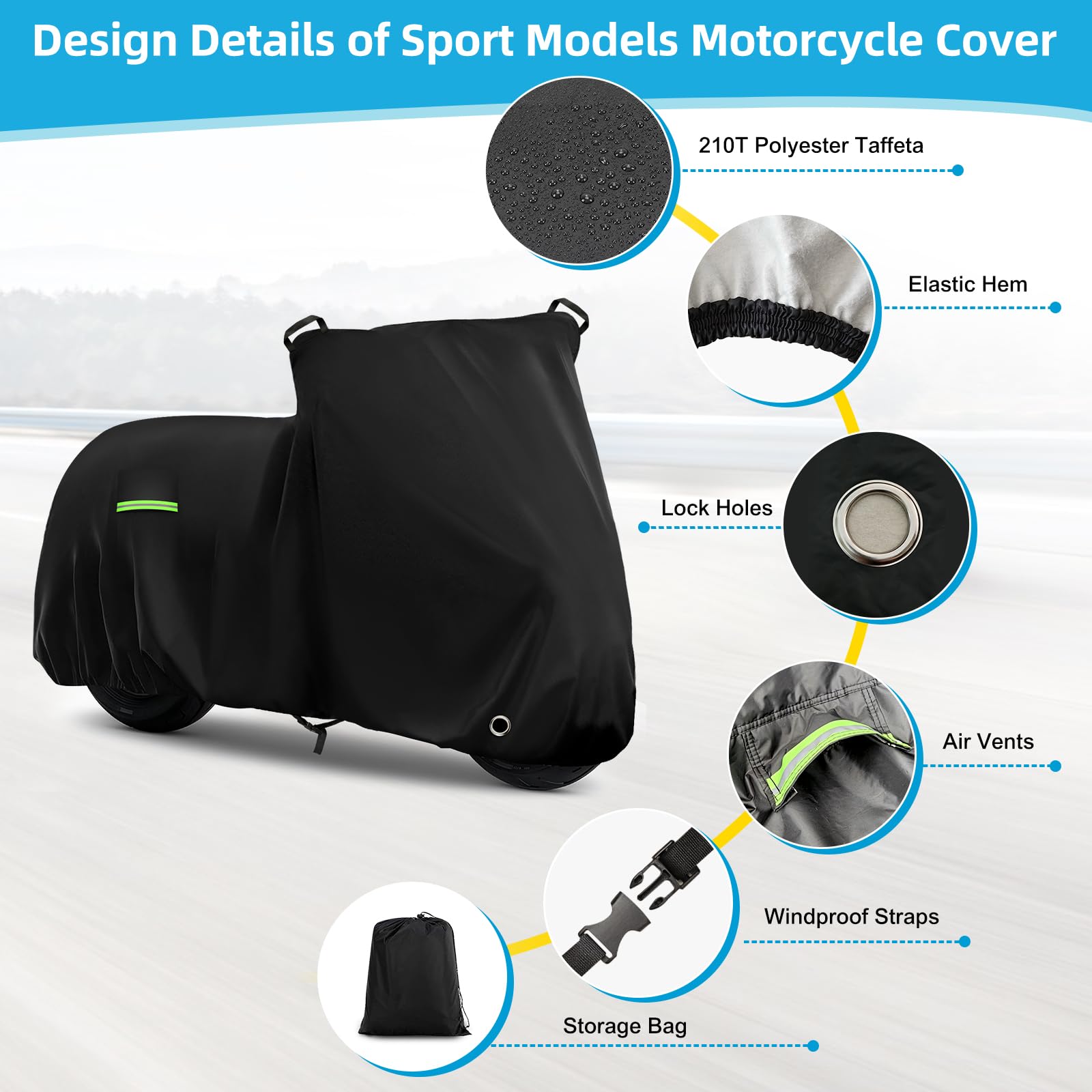 Motorcycle Cover Waterproof for Nightster/Nightster Special/Sportster S/Sporster 883/SuperLow, Heavy Duty Sun UV Rain Dust All W