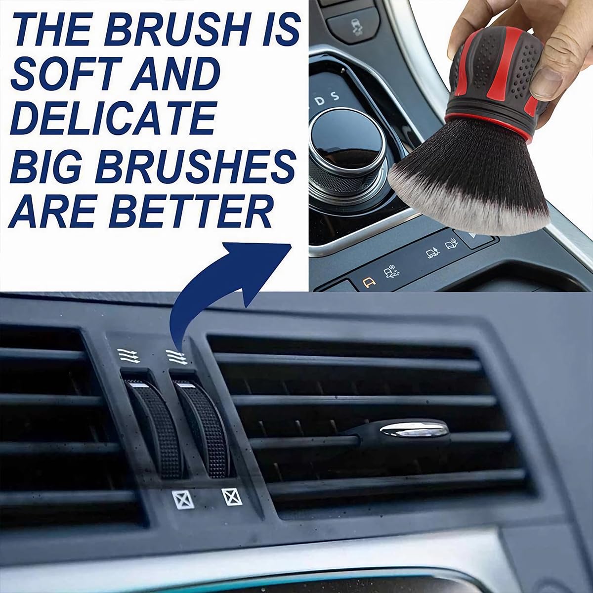 Auceli Car Detailing Brush, Ultra Soft Auto Interior Dusting Brush With Storage Rack, Car Xl Synthetic Brush Cleaning Tool, Univ