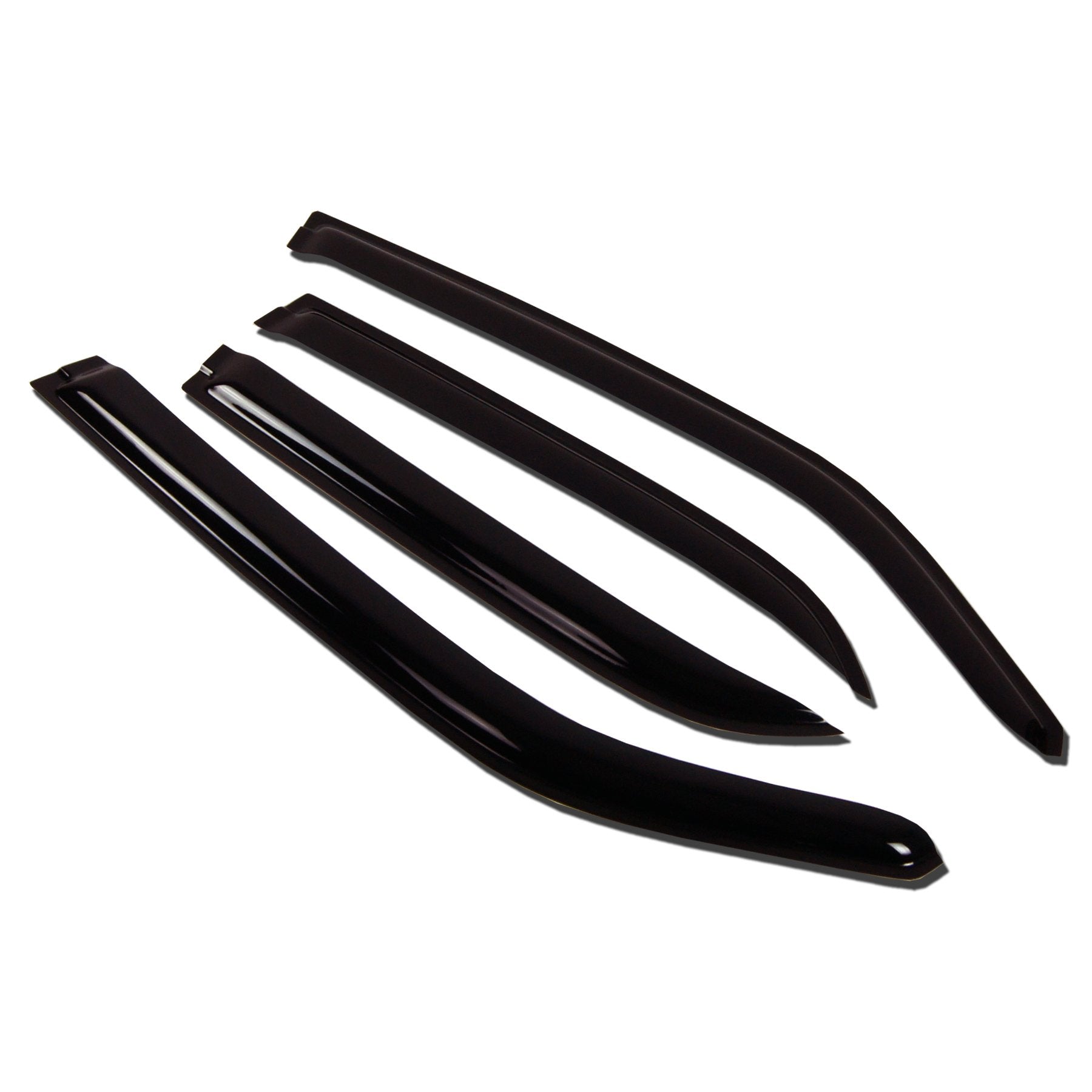 TuningPros WV-373 Window Visor Deflector Rain Guard Dark Smoke 4-pc Set