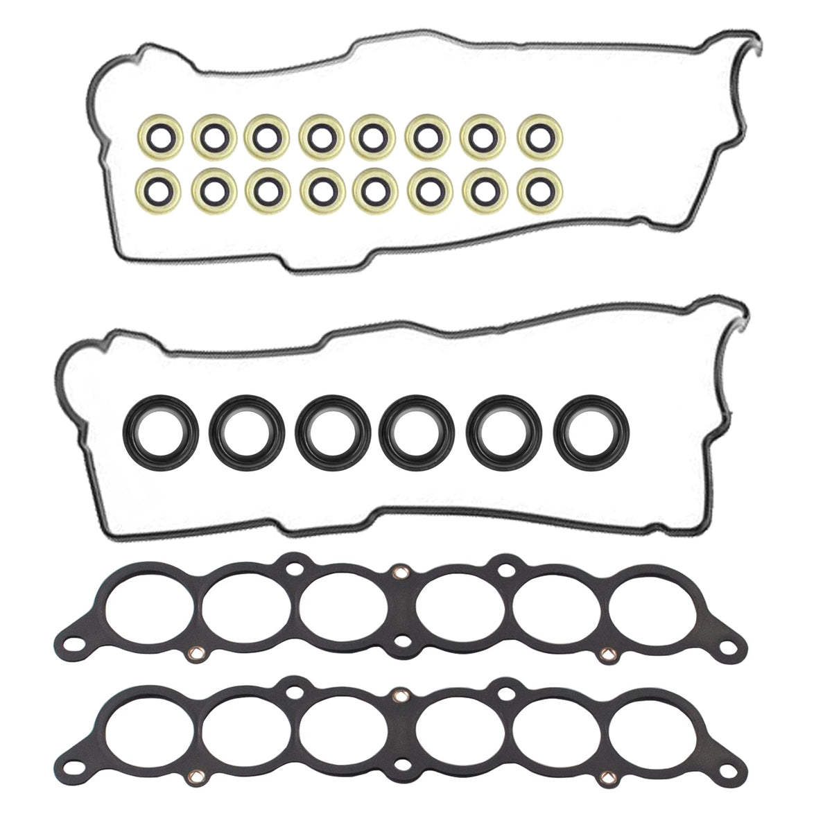 Wollvon Engine Cylinder Valve Cover Gasket Set Vc203 Vs50422R Ms 95899 Compatible With Toyota 4Runner 3.4L 1996-2002 T100 3.4L 1995-1998 Tacoma 3.4L 1995-2004 Tundra 3.4L 2000-2004