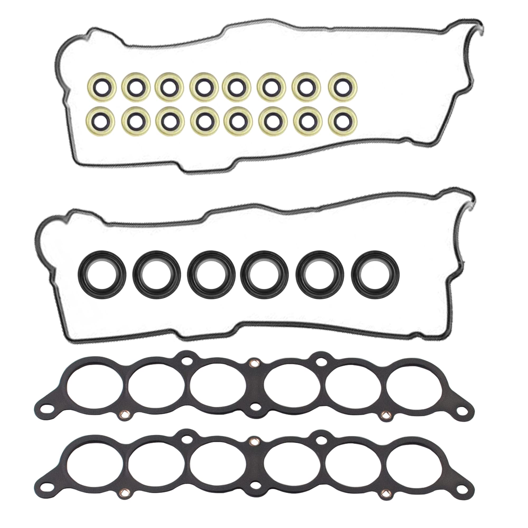 Wollvon Engine Cylinder Valve Cover Gasket Set Vc203 Vs50422R Ms 95899 Compatible With Toyota 4Runner 3.4L 1996-2002 T100 3.4L 1