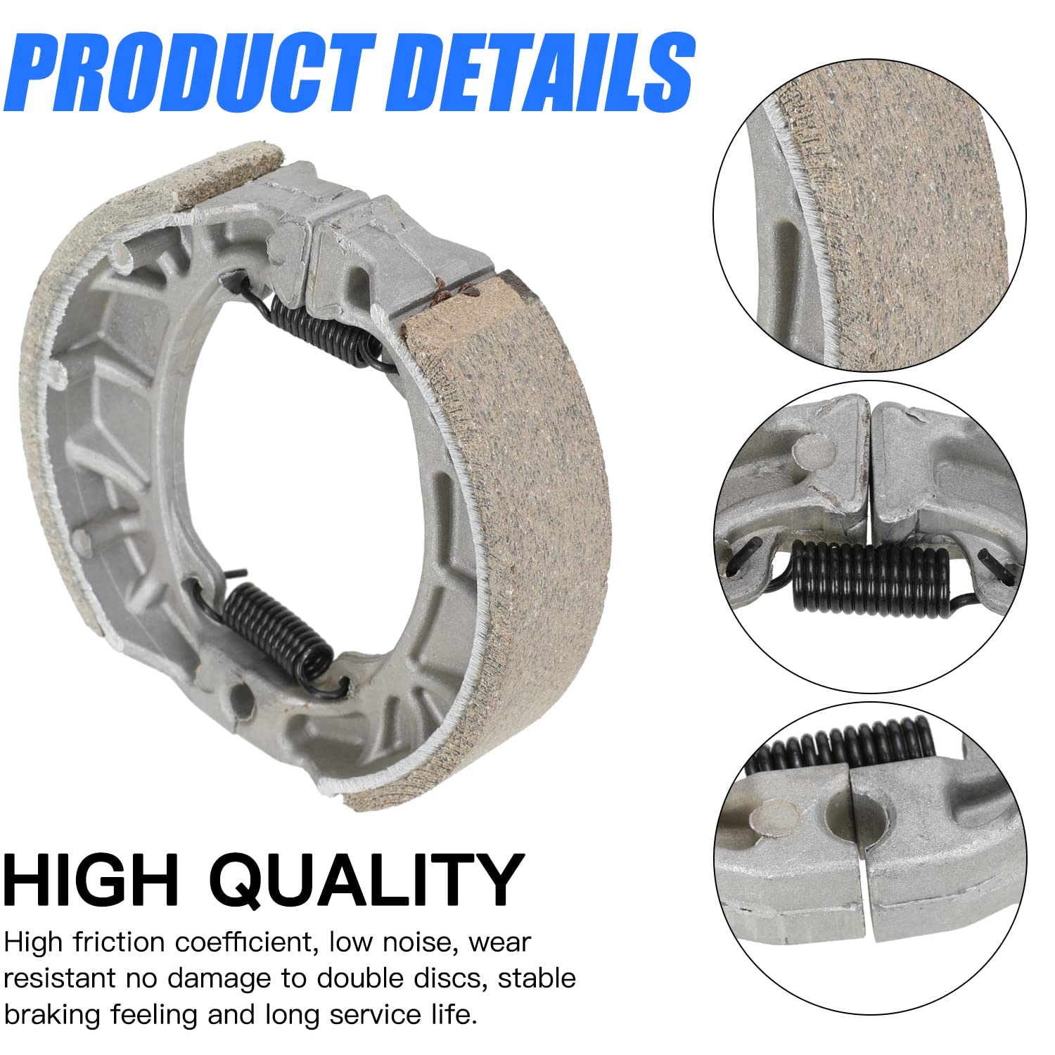 YOXUFA Mini Bike Drum Brake Pads Shoes for Coleman CT200U BT200X CT200U-EX Baja Warrior MB200 Predator 212cc 196cc CRF70 GY6 49c