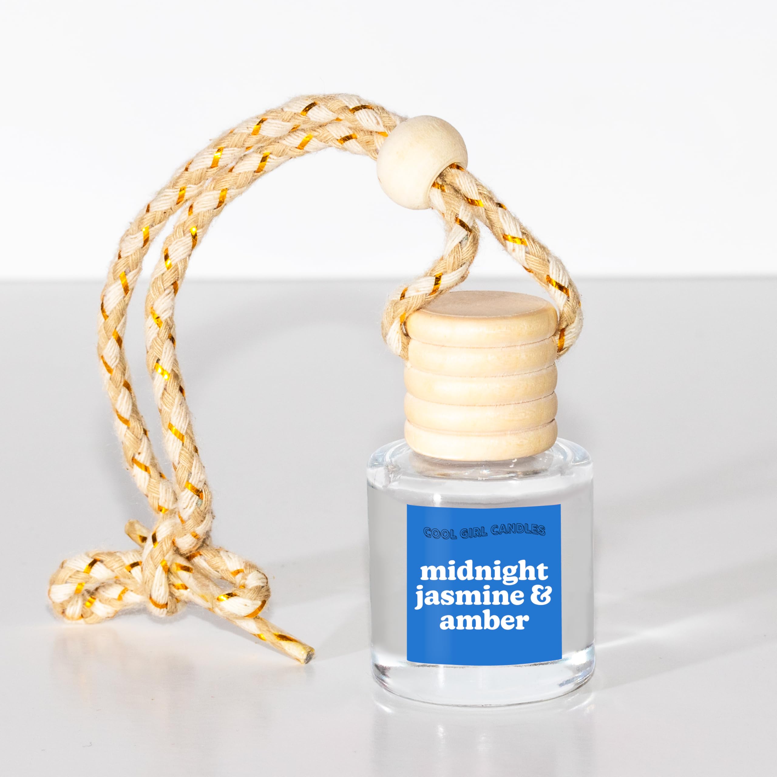 Coolgirlcandles Midnight Jasmine & Amber Car Hanging Fragrance Oil Diffuser Car Air Freshener Diffuser For Essential Oils, Scent