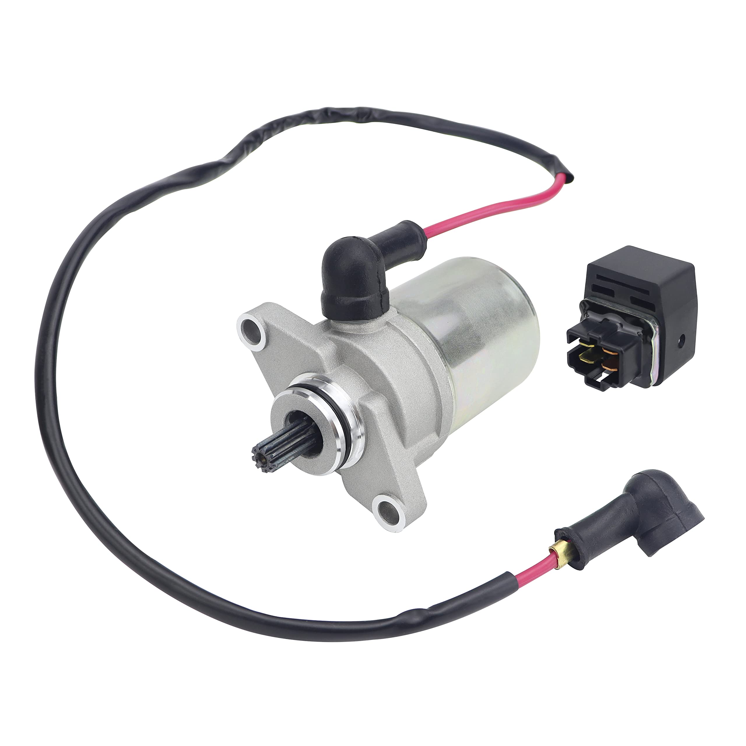 Sulyla 0450533 Starter & Relay Compatible With Polaris Sportsman 90 2001-2006/ Predator 90 /Scrambler 90 90X For E-Ton Txl 90 Axl Dxl Nxl 0451692 650611 18643 18644 57-2732 410-54058 Smu0273 Smu0284