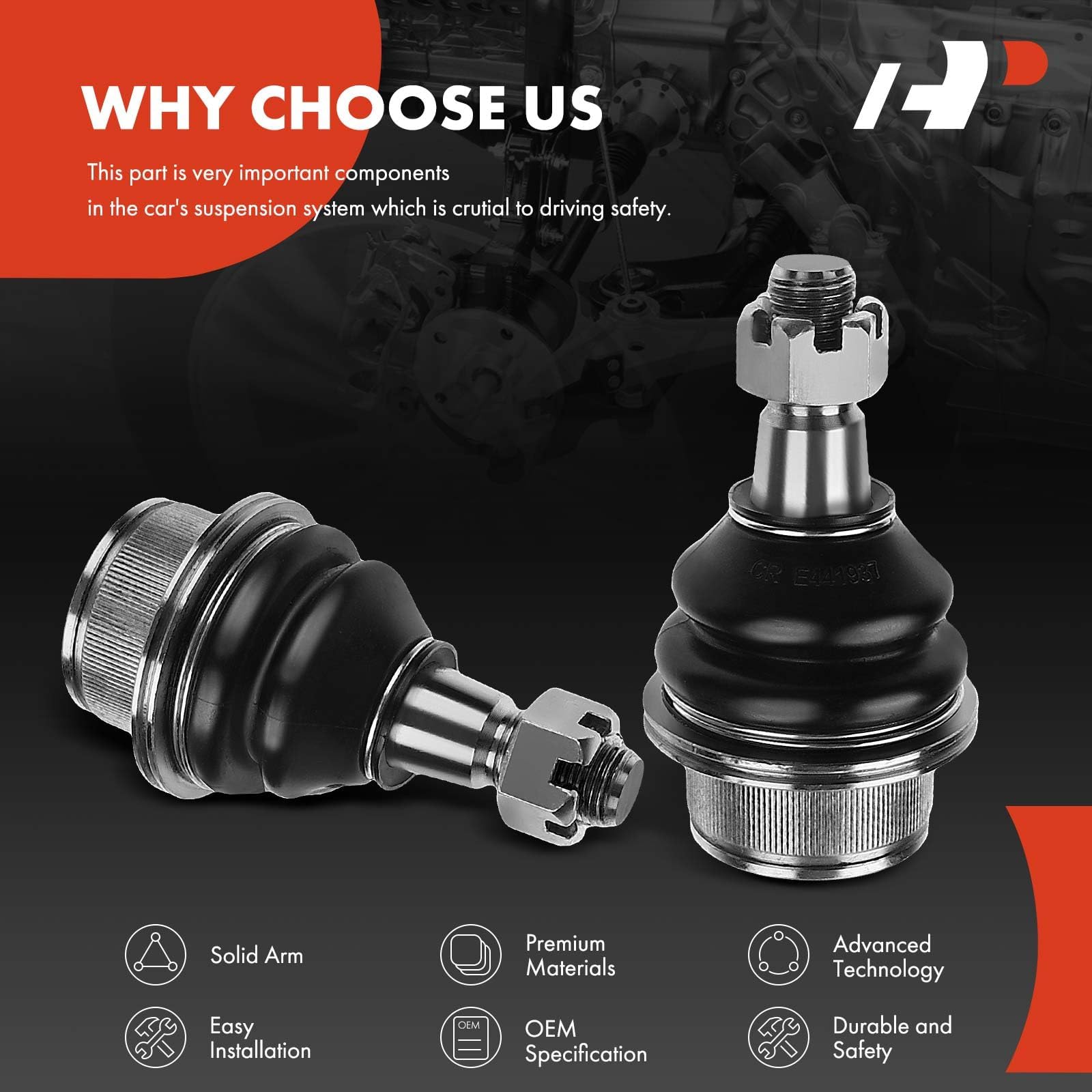 A-Premium 2 x Front Lower Ball Joint, Compatible with Chevy GMC Cadillac - 1999-2016 - Silverado 1500, Sierra 1500, Tahoe, Yukon XL, Suburban, Express, Escalade ESV EXT, Savana, Avalanche