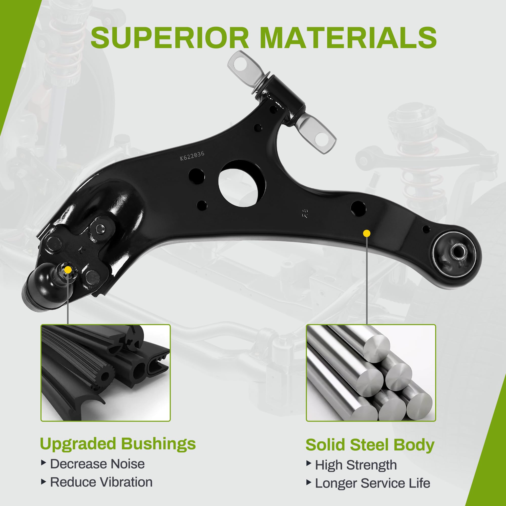 Autosaver88 Front Supension Kit Compatible With 2004-2010 Sienna-W/Control Arm W/Ball Joint, Sway Bar, Tie Rod Assembly