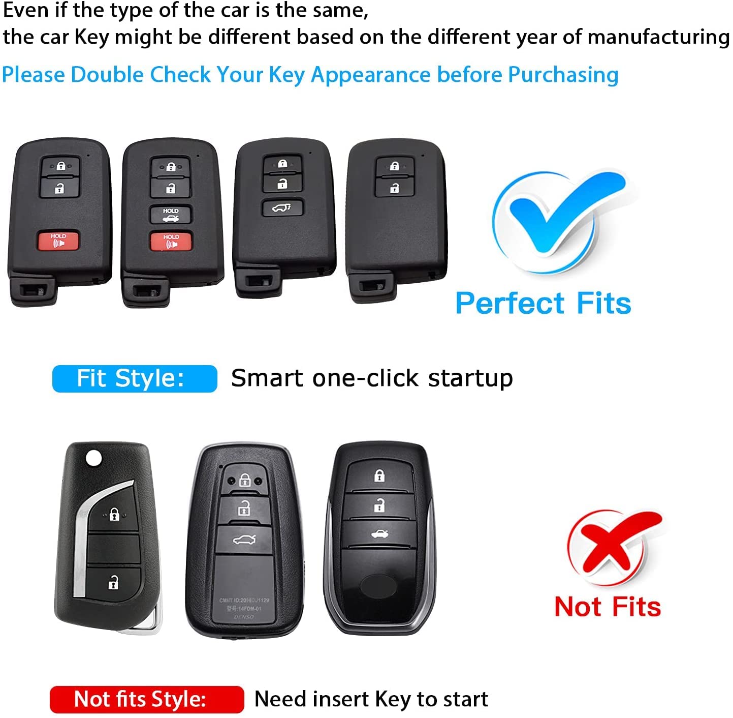 Qbuc For Toyota Key Fob Cover With Keychain Tpu All-Around Protection Key Case Compatible With Toyota 2019-2021 Tacoma 4Runner Sequoia Highlander Avalon Camry Corolla Rav8 Land Cruise Smart Key(Red)