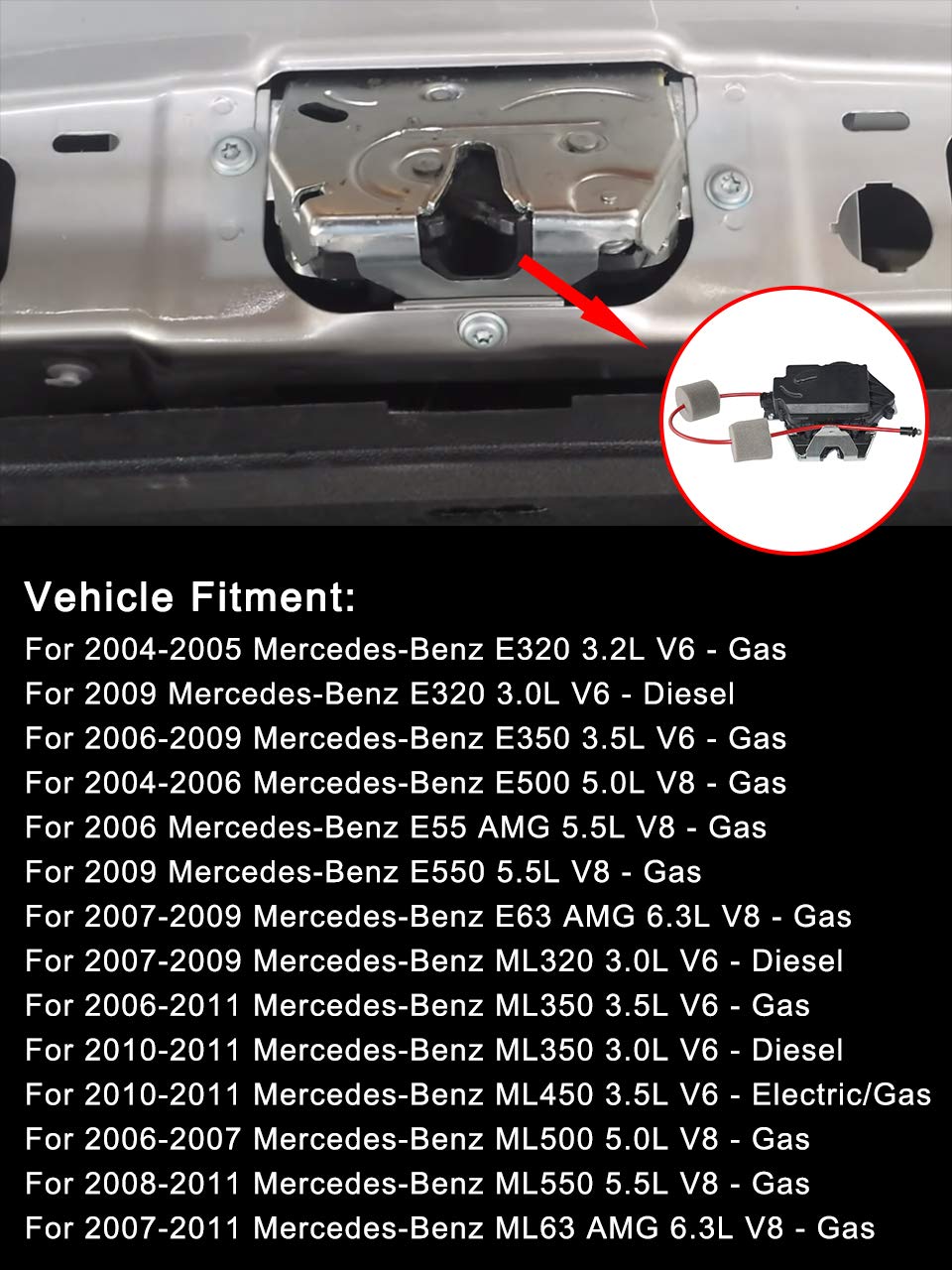1647400500 Rear Liftgate Lock Actuator For Mercedes-Benz W164 S211 E320 E350 E500 E55 Amg Ml320 Ml350 Ml450 Ml500 Ml550 Ml63 Amg 1647400635 Tailgate Trunk Lift Door Hatch