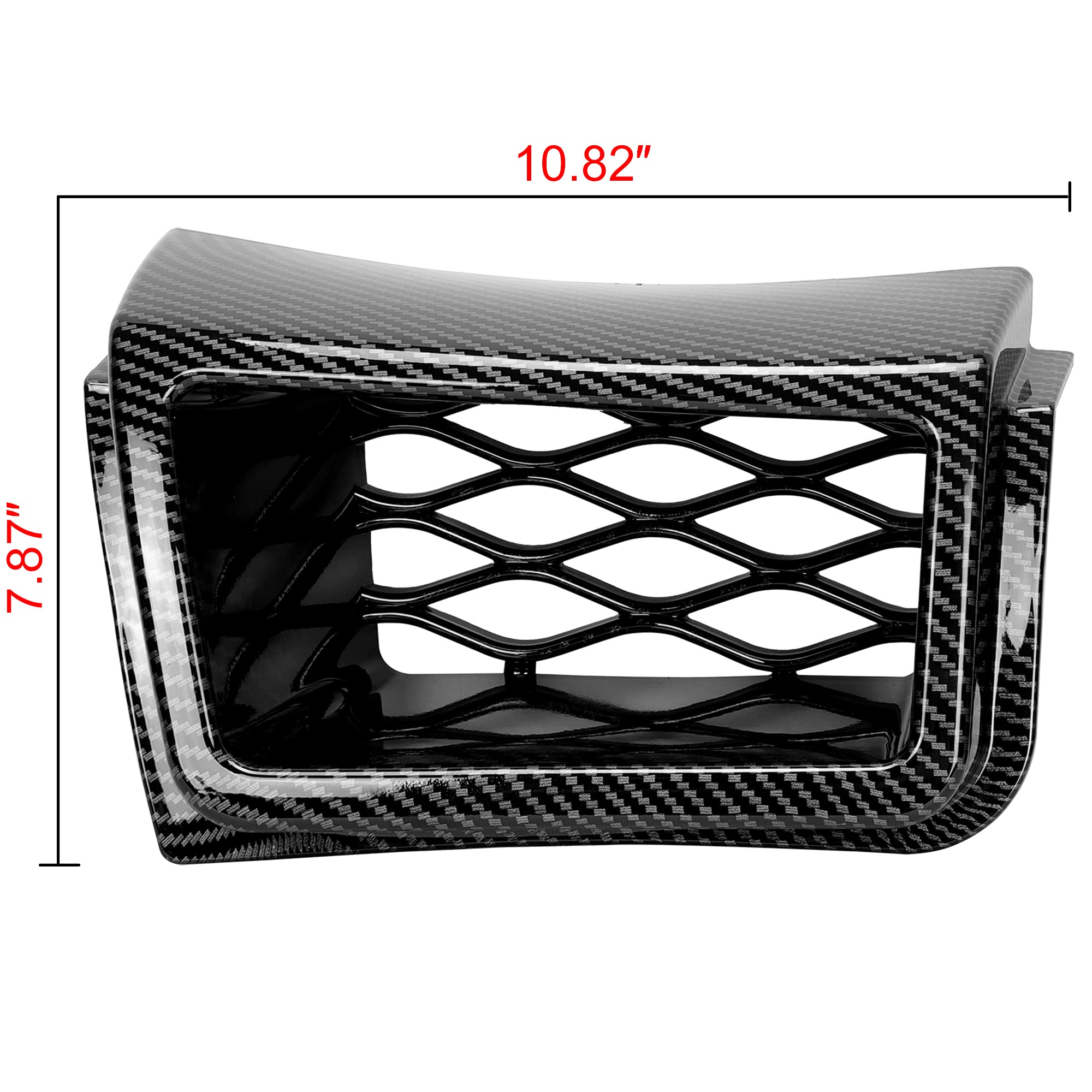 ECOTRIC Bumper Caliper Air Duct Set Compatible with 2003-2007 Chevrolet Silverado 1500 Pair Carbon Fiber Style Air Duct Vent Bezel Cover Trim 89025753 & 89025754