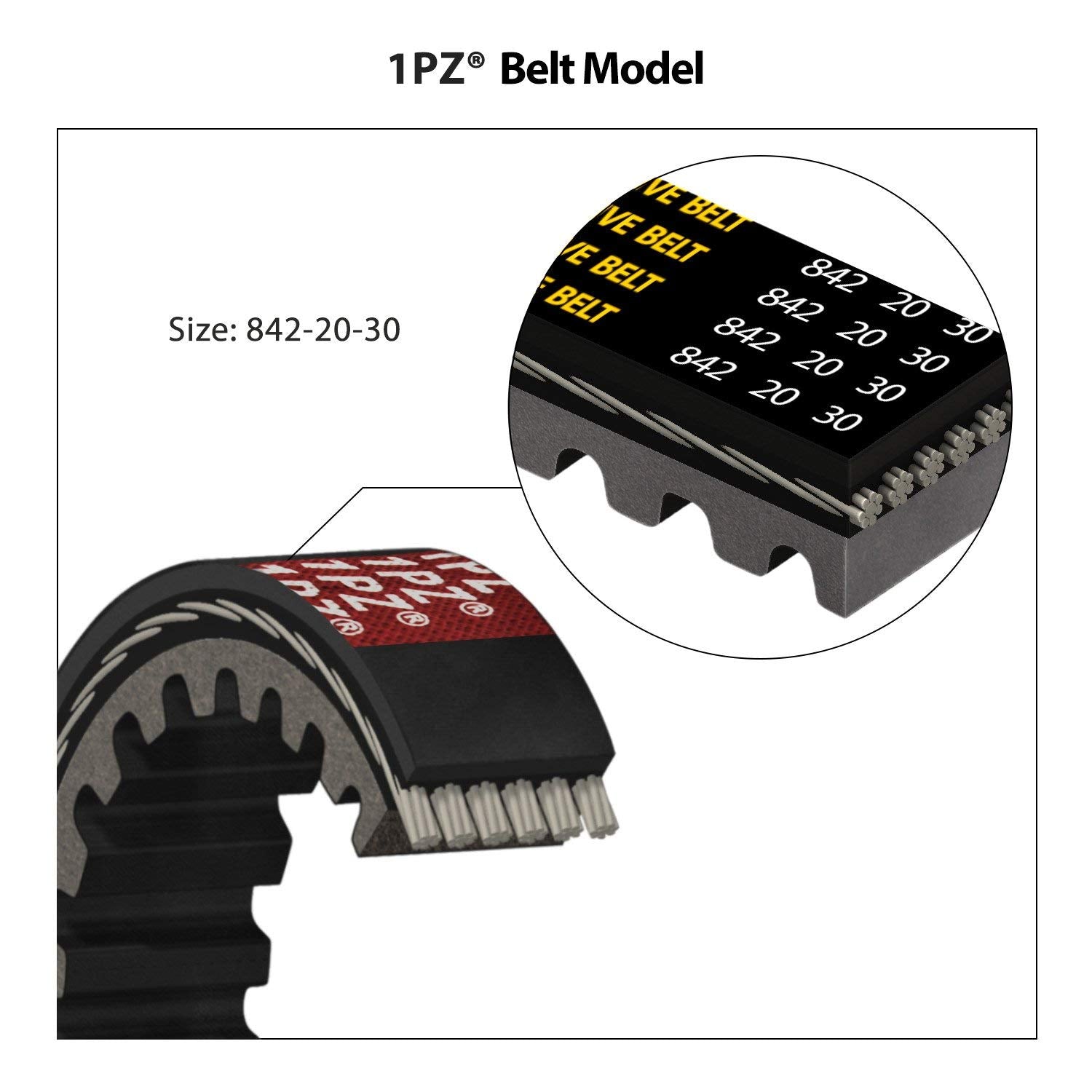 1Pz V1P-842 Premium 842-20-30 Cvt Drive Belt Replacement For Gy6 125Cc 150Cc 157Qmj 152Qmi Scooter Atv Quad Wheeler Go Kart Mope