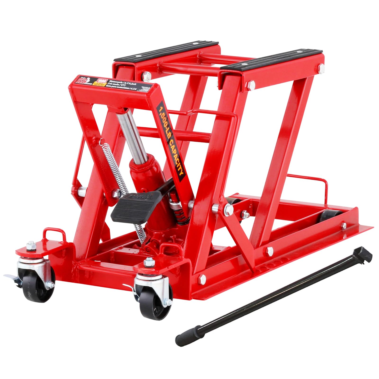 BIG RED Hydraulic Motorcycle Lift Jack with 1500LBS Load Capacity, Powersports Lift Table Operated ATV Dirt Bike Scissor Jack St