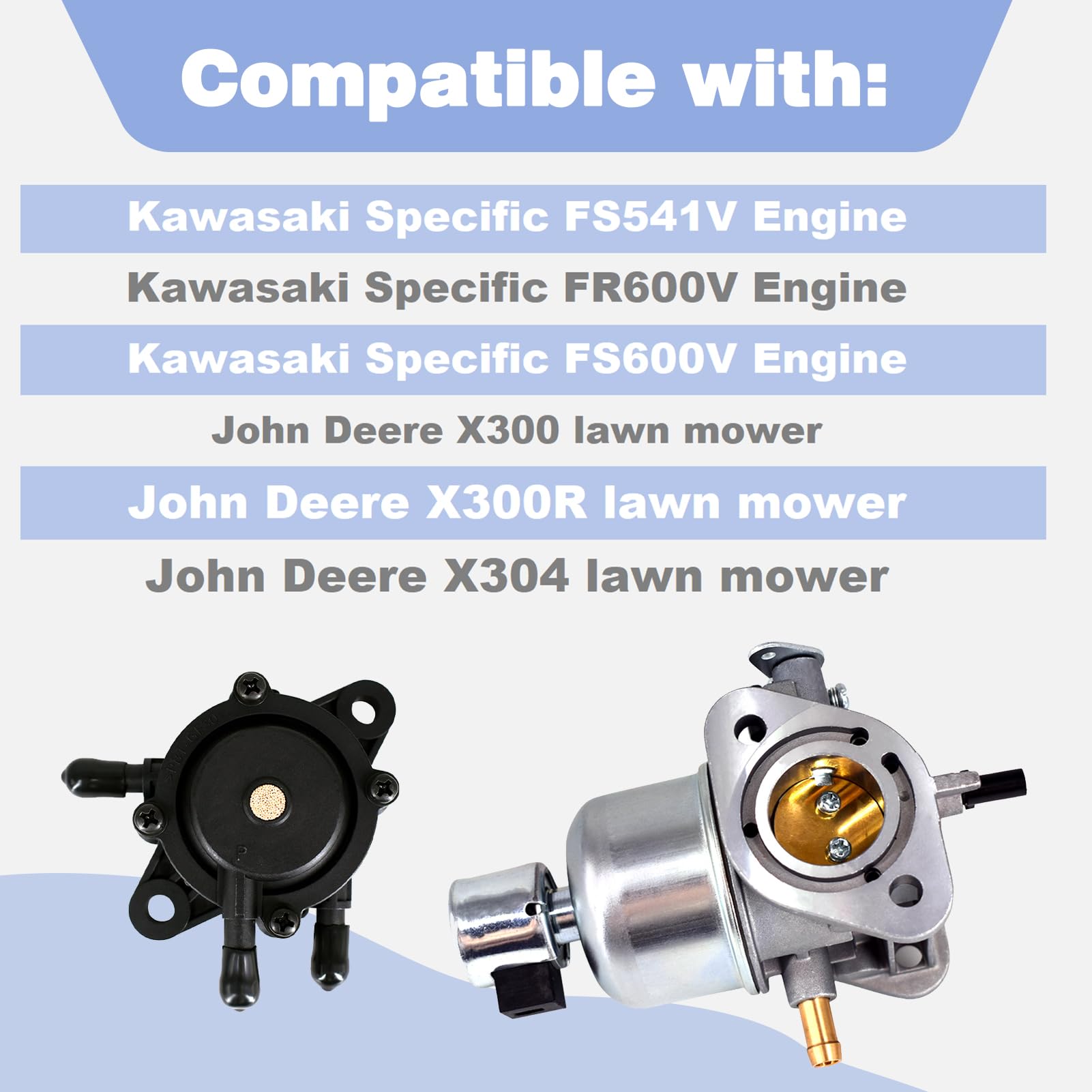 15004-0818 Carburetor Fuel Pump Kit Fits for Kawasaki Specific FS541V FR600V FS600V Engine For John Deere X300 X300R Replace 150