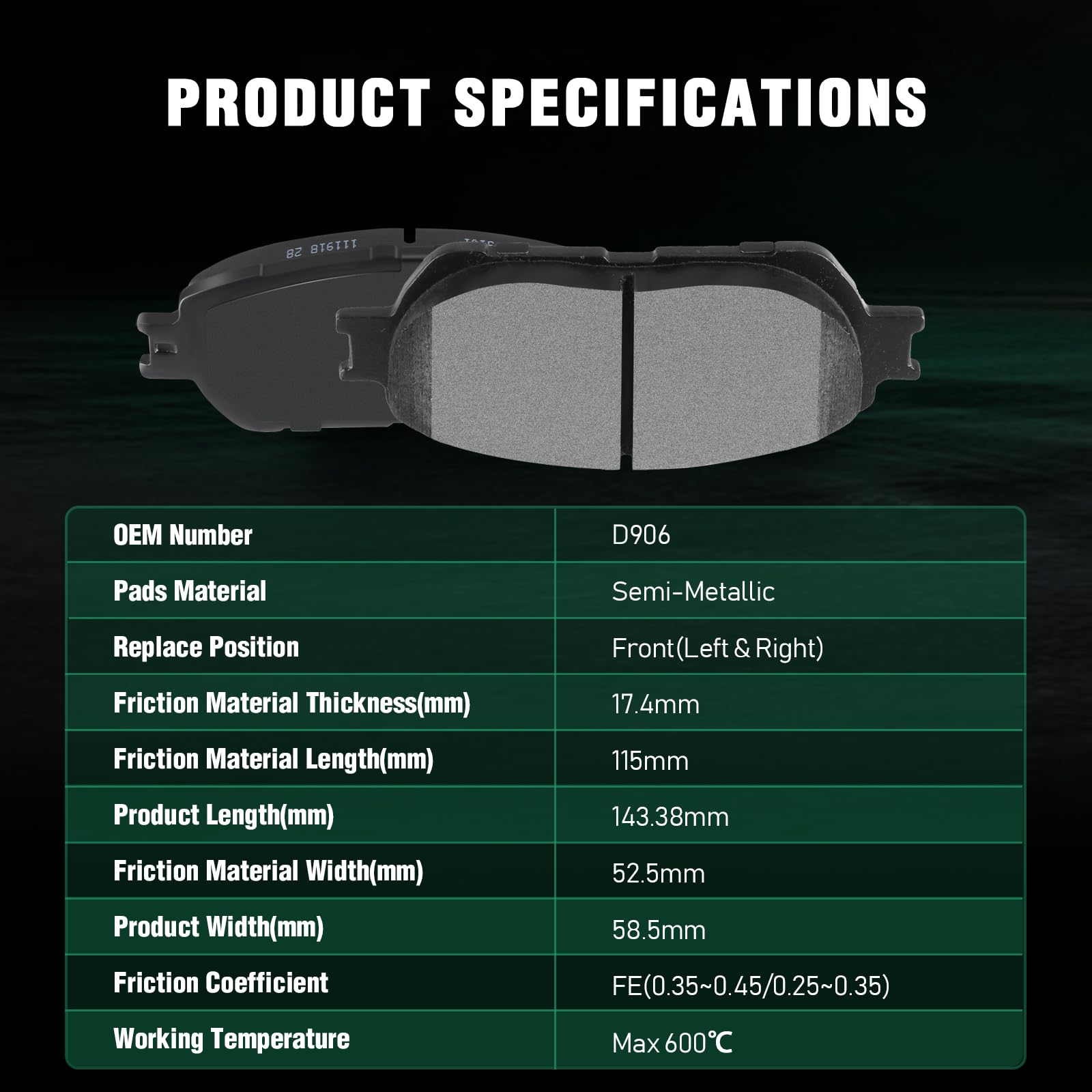 Automuto D906 & D995 8Pcs Front Rear Ceramic Pads Brake Fit For 2004-2010 For Toyota For Sienna