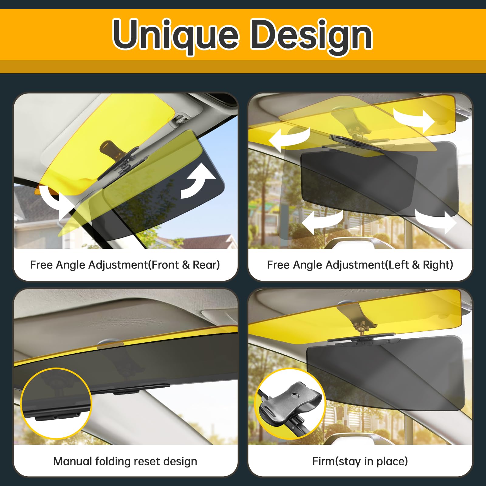 DOOUBAO Sun Visor Extender for SUV, Day and Night Universal Sun Visor Extender for Car Easy to Install, UV400 Anti-Glare Protect