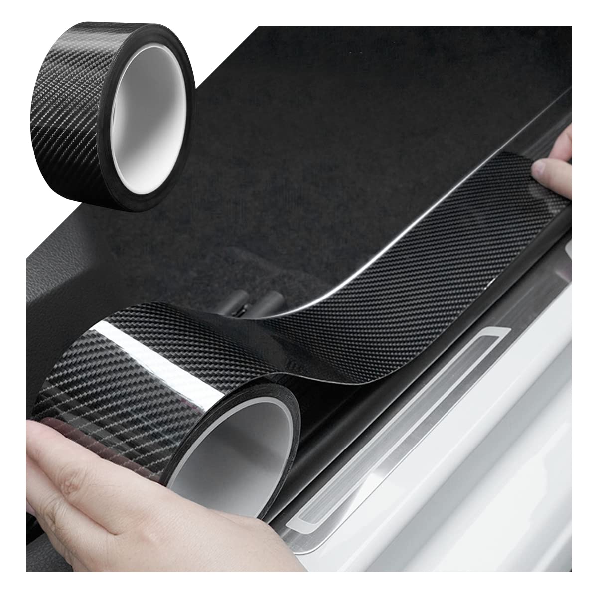 Car Door Entry Guard, Anti-Collision Adhensive Protector Tape, Scratch Cover For Car Door Sill, Rear Bumper, Handles, Fit For Most Cars, Vehicles, Suvs, Auto Exterior Accessories (2 X 197, Black)