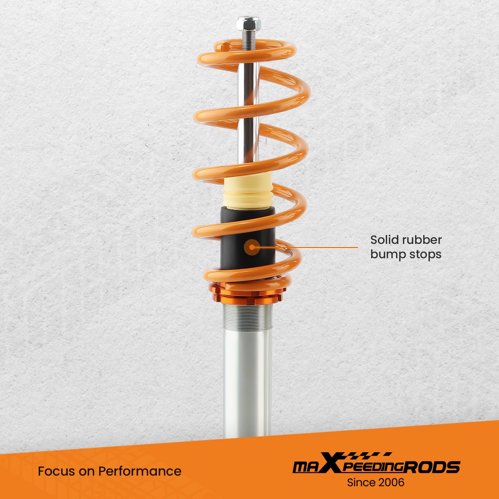 Maxpeedingrods Coilovers For Vw Golf Mk5 Mk6 2003-2012, For Vw Jetta Mk5 2006-2011, For Vw Tiguan 2009-2014, For Audi A3 2006-2014, Height Adjustable Coilovers Suspension Kit, Lowering Kit Gold