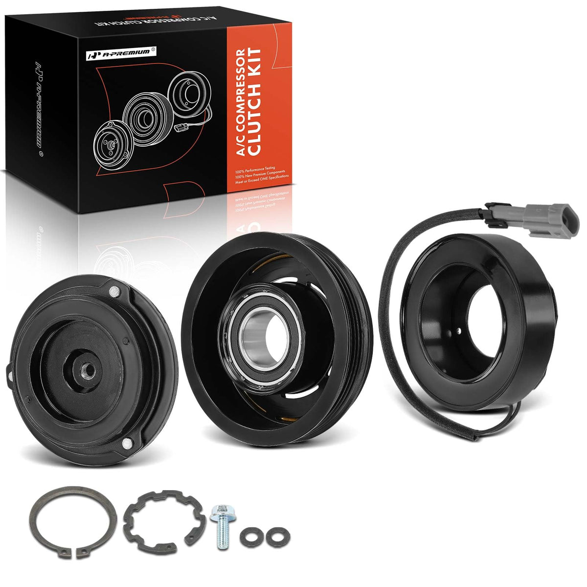 A-Premium Air Conditioner AC Compressor Clutch Kit Compatible with Chevrolet Silverado, Tahoe, Suburban, Express, Avalanche, C35