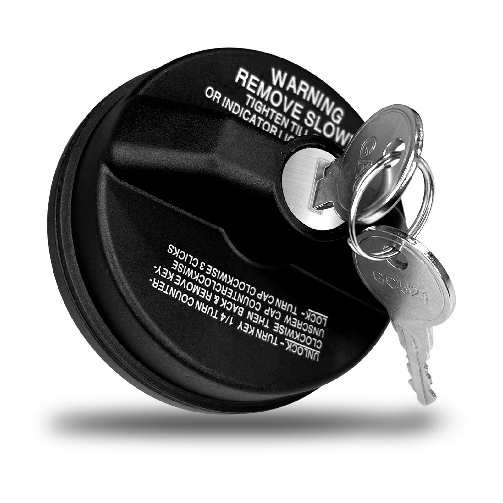 Qboonpt Locking Gas Cap, Fuel Gas Tank Cover Locked Compatible With Toyota 4Runner, Chevy Silverado Camaro, Honda Nissan Gmc Mazda Buick And More, Replace #10504 77300-47020 (Black)