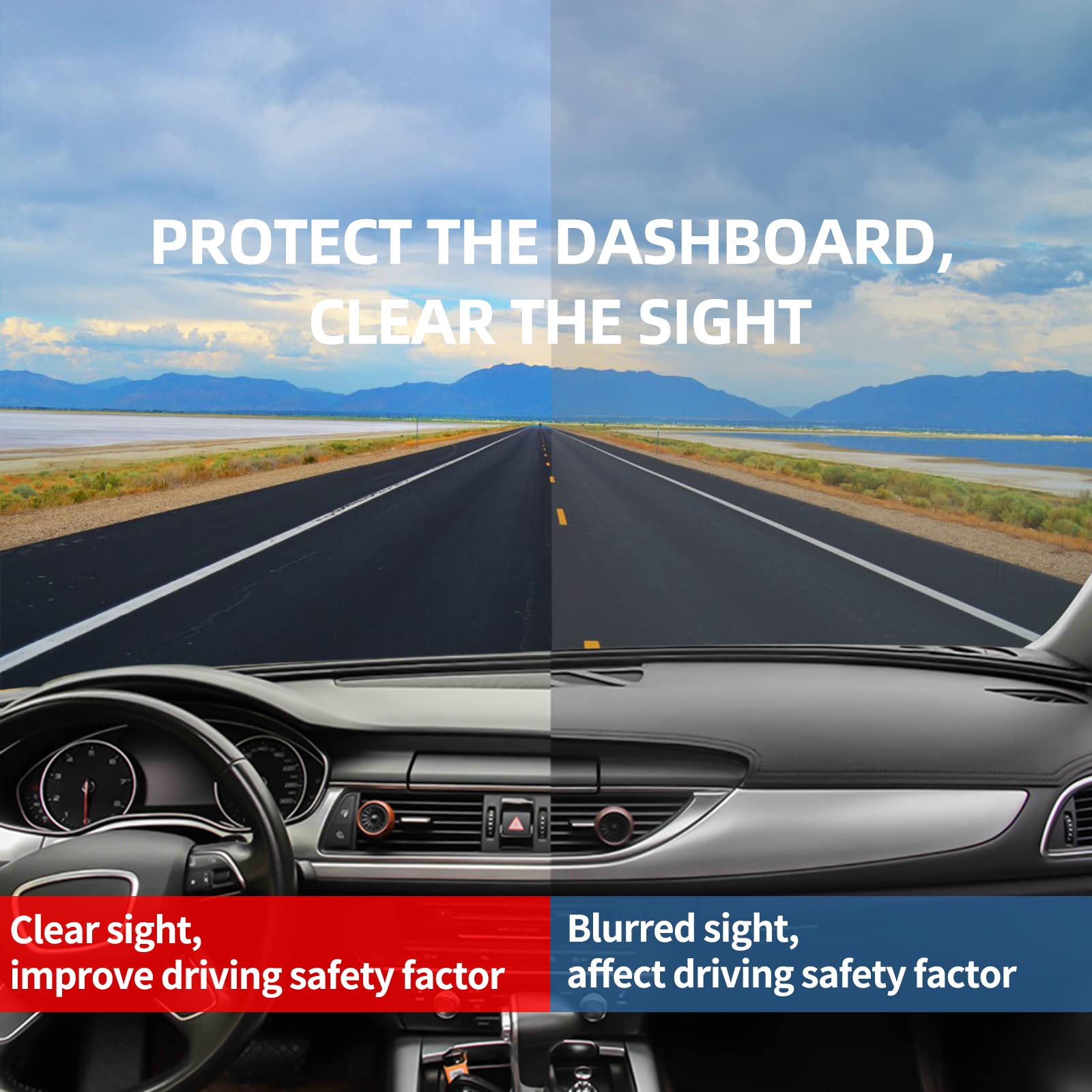 BERKSYDE Dashboard Dash Mat Cover Leather Dashboard Pad Sun Protection Anti-Vertigo Mat Blanket Compatible for 2007-2011 Toyota