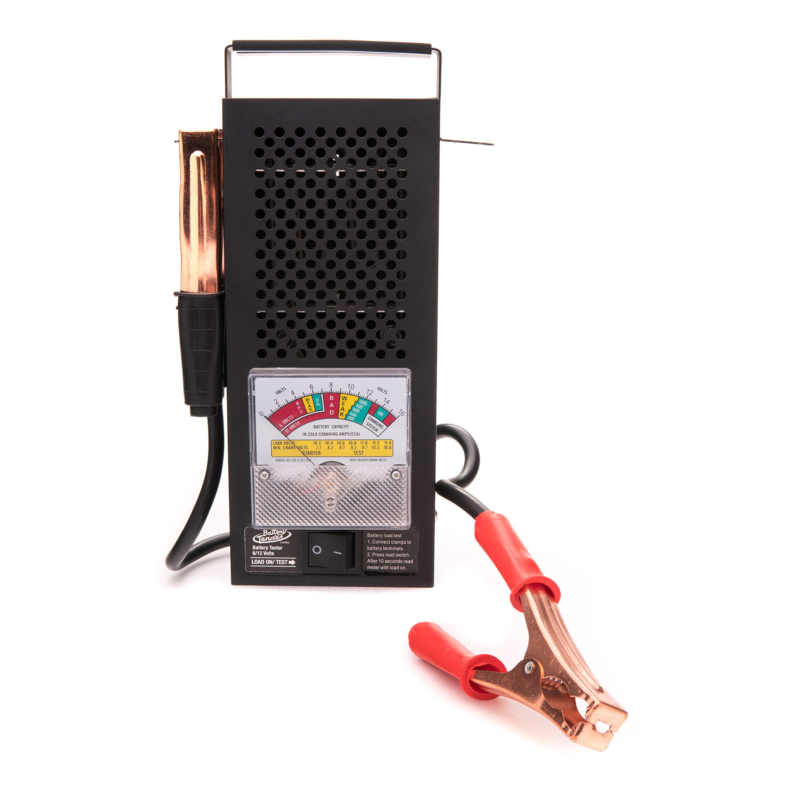 Battery Tender Battery Load Tester 12 Volt at 100 Amps / 6 Volt at 50 Amps Battery Tester - Includes Alligator Clamps - 12V or 6